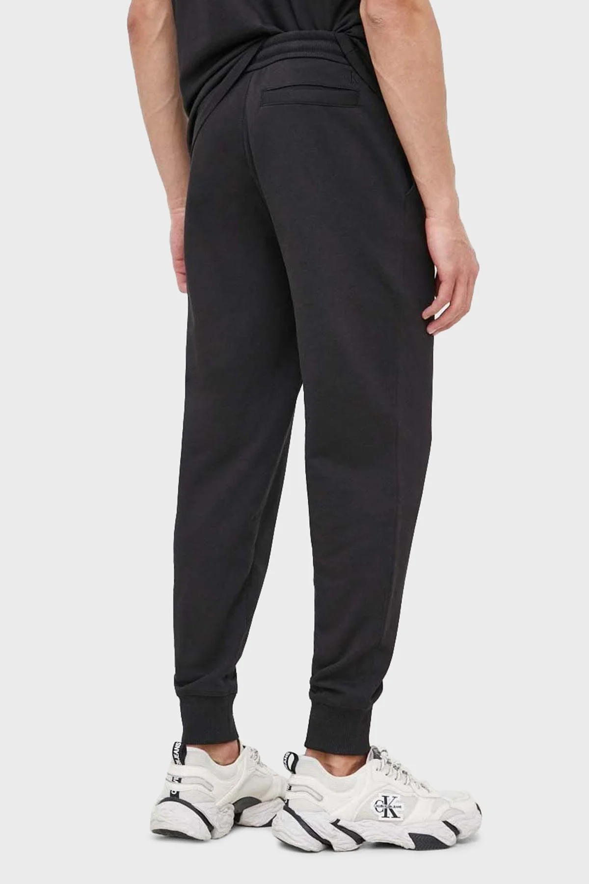 Calvin Klein Logolu Belden Bağlamalı % 100 Pamuk Jogger Erkek Pantolon J30J322639 BEH SİYAH - 4