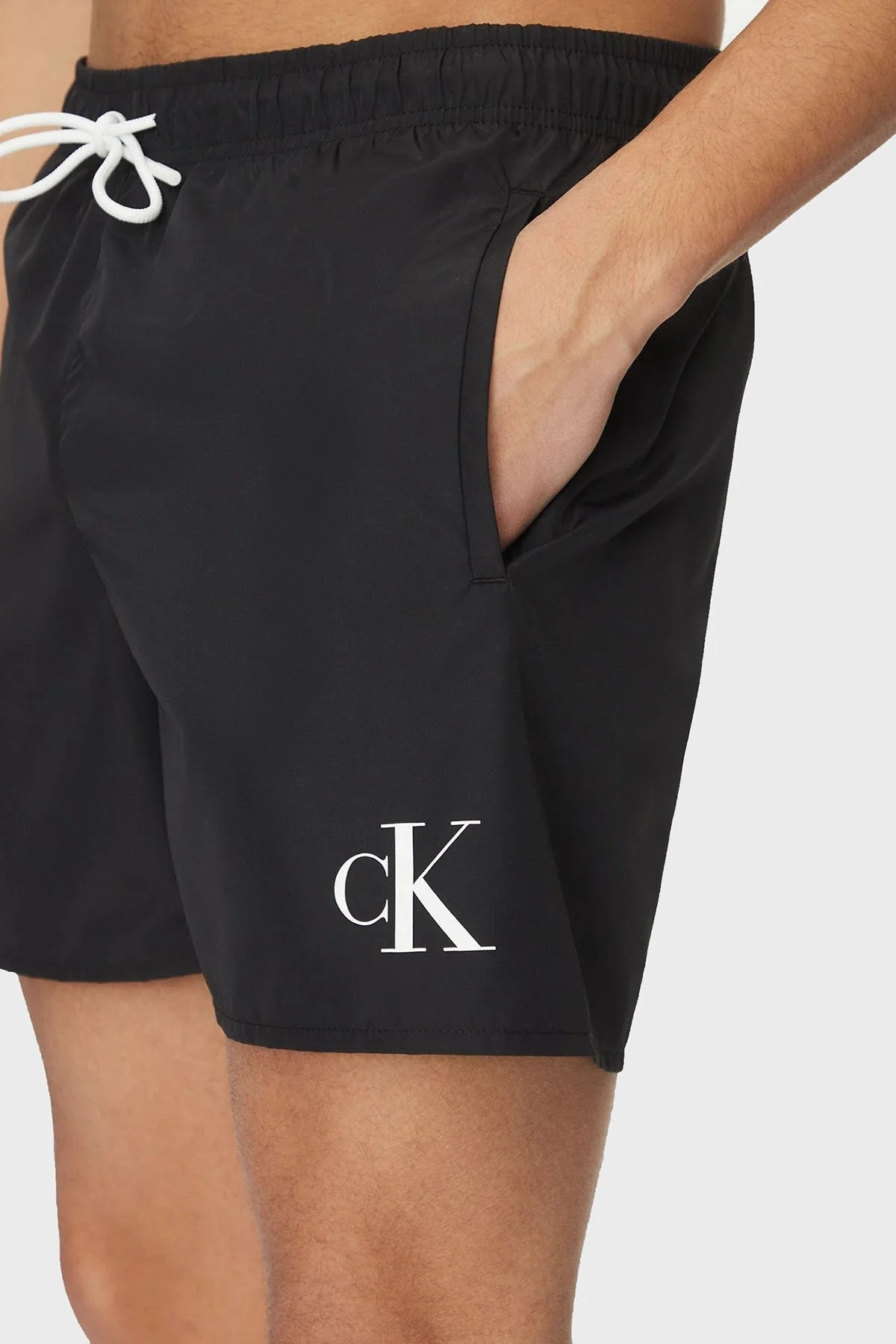 Calvin Klein Logolu Belden Bağlamalı KM0KM01101BEH Erkek Mayo Short KM0KM01101 BEH SİYAH - 8