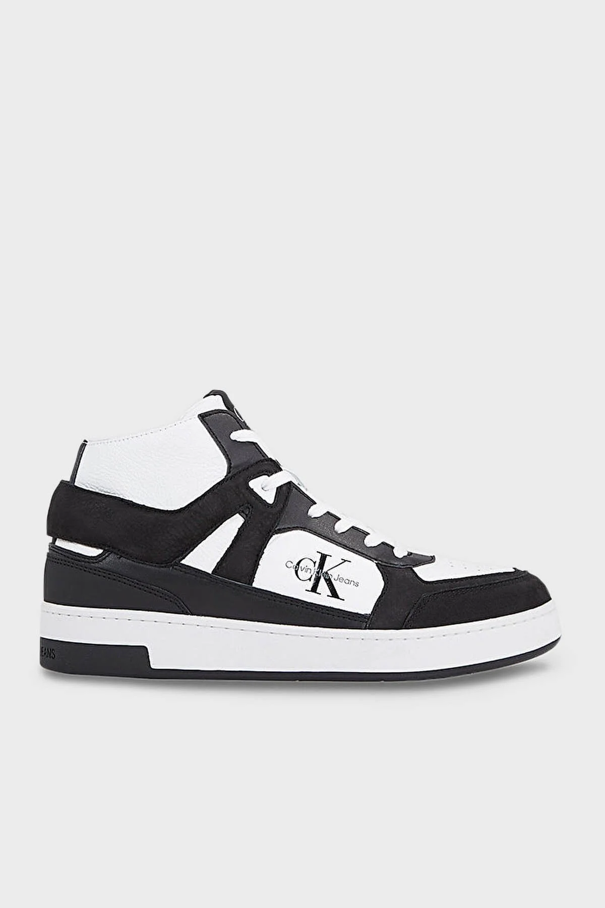 Calvin Klein Logolu Bilekli Sneaker YM0YM0088301W Erkek Ayakkabı YM0YM00883 01W SİYAH-BEYAZ - 1