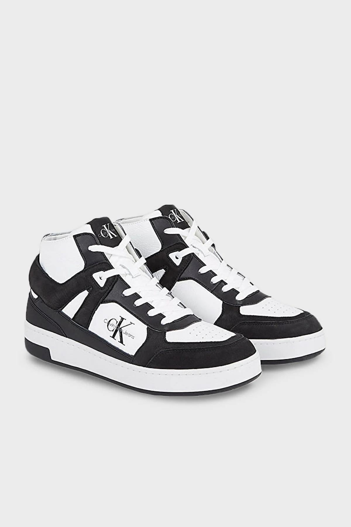 Calvin Klein Logolu Bilekli Sneaker YM0YM0088301W Erkek Ayakkabı YM0YM00883 01W SİYAH-BEYAZ - 6