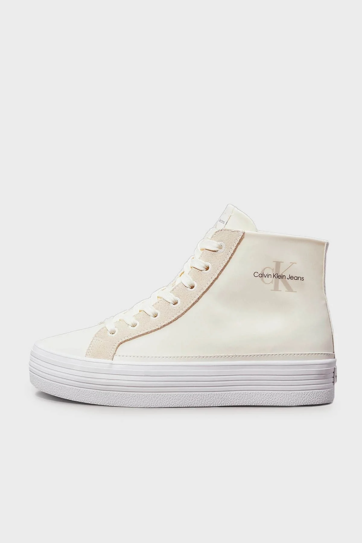 Calvin Klein Logolu Bilekli Sneaker YW0YW014910GI Bayan Ayakkabı YW0YW01491 0GI KREM - 8