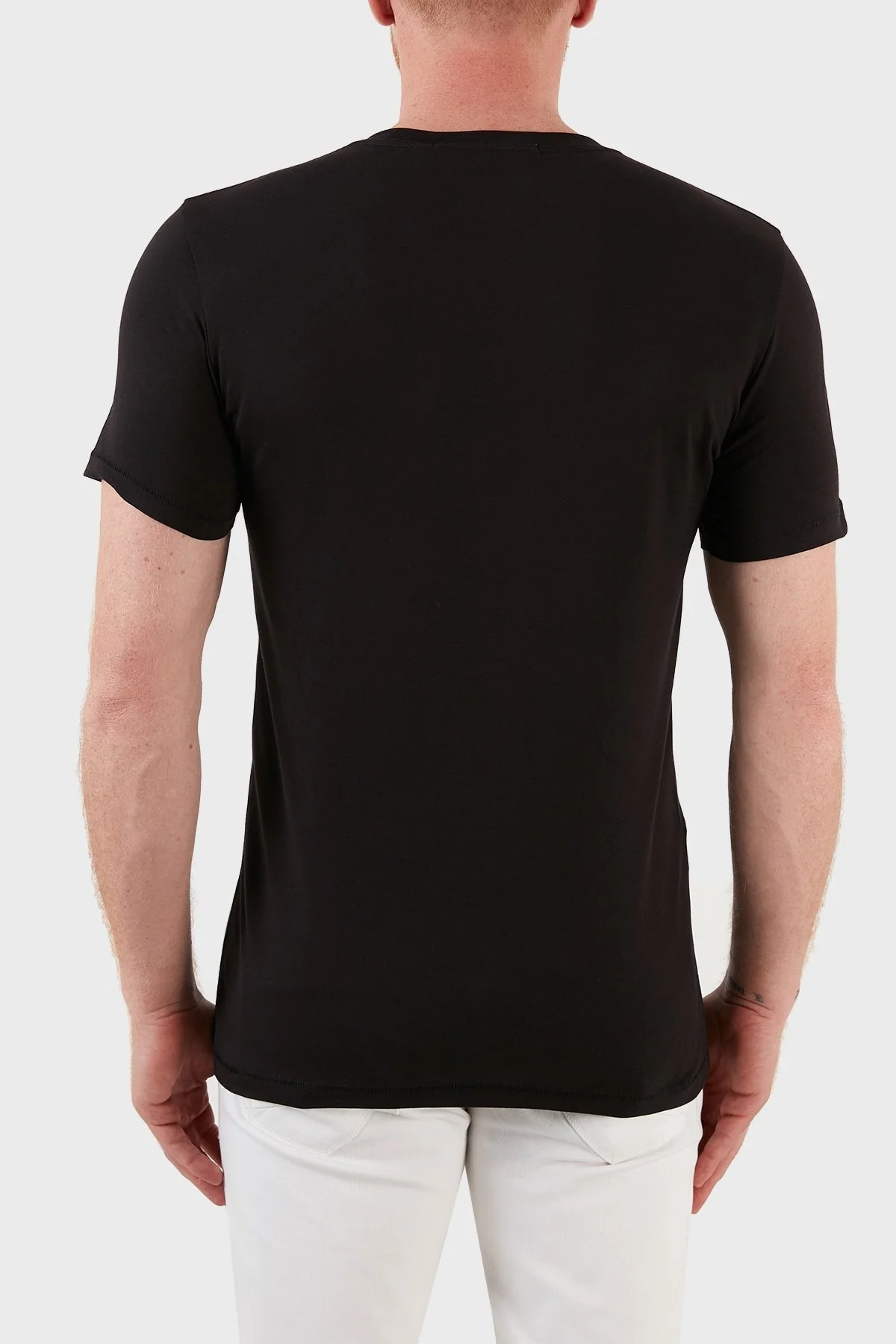 Calvin Klein Logolu Slim Fit Bisiklet Yaka % 100 Pamuk Erkek T Shirt J30J320806 0GO SİYAH - 2