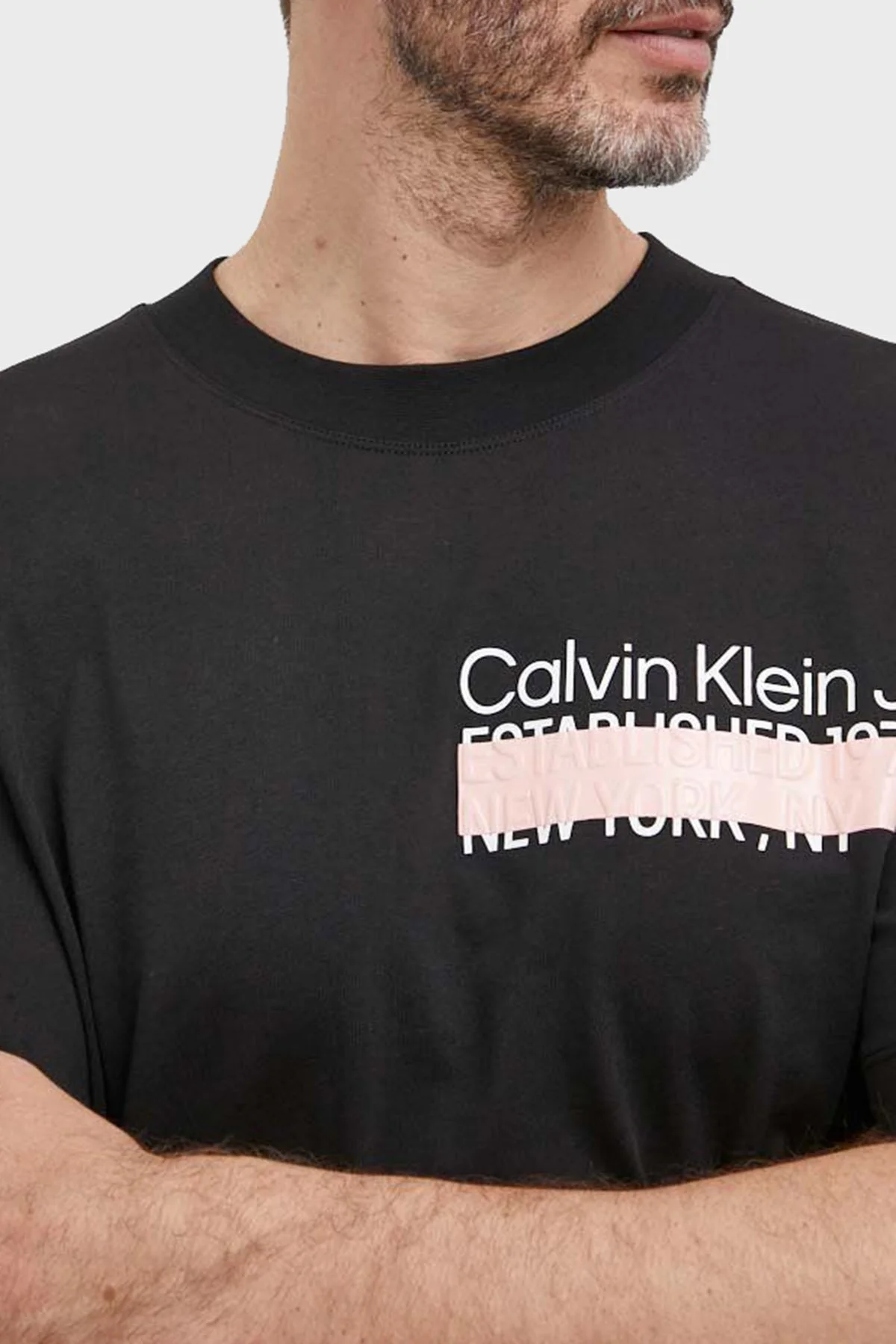 Calvin Klein Logolu Bisiklet Yaka % 100 Pamuk Oversize J30J323522BEH Erkek T Shirt J30J323522 BEH SİYAH - 4