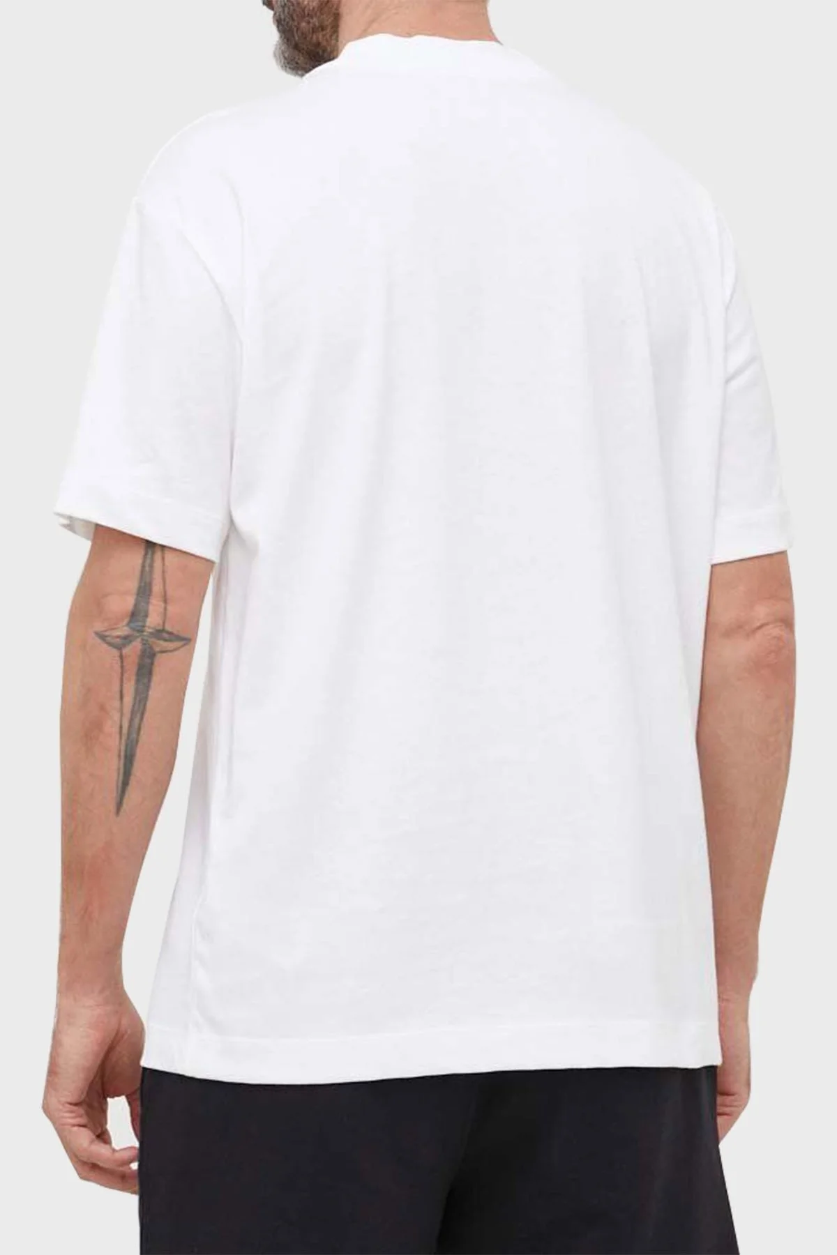 Calvin Klein Logolu Bisiklet Yaka % 100 Pamuk Oversize J30J323522YAF Erkek T Shirt J30J323522 YAF BEYAZ - 2