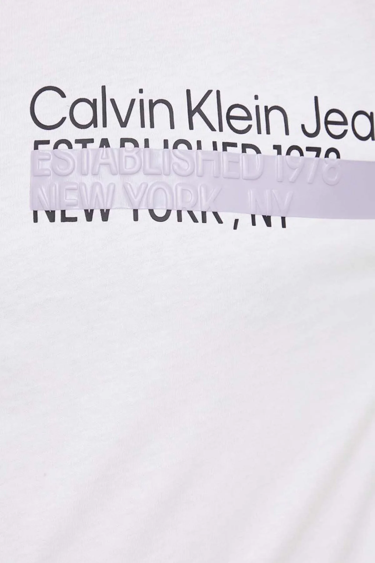 Calvin Klein Logolu Bisiklet Yaka % 100 Pamuk Oversize J30J323522YAF Erkek T Shirt J30J323522 YAF BEYAZ - 4