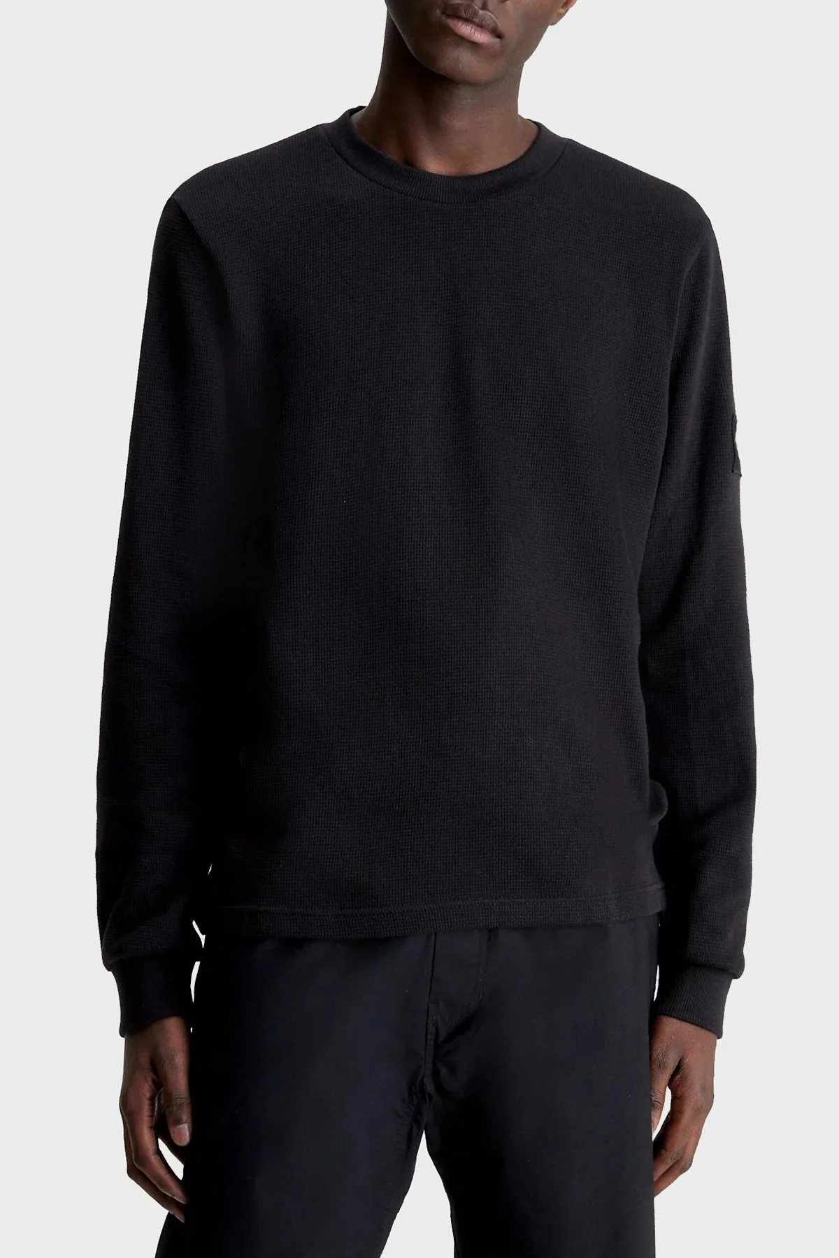 Calvin Klein Logolu Bisiklet Yaka % 100 Pamuk Regular Fit Erkek Sweat J30J316610 BEH SİYAH - 1