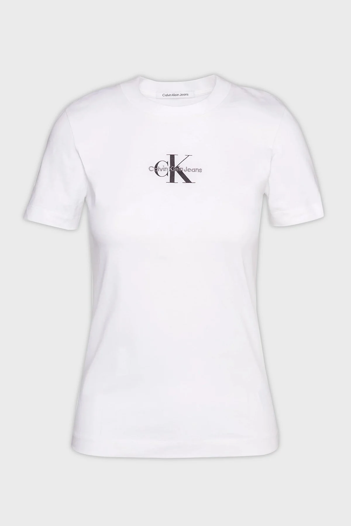 Calvin Klein Logolu Bisiklet Yaka % 100 Pamuk Regular Fit J20J221426YAF Bayan T Shirt J20J221426 YAF BEYAZ - 4