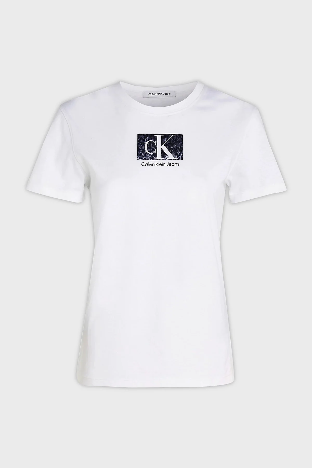 Calvin Klein Logolu Bisiklet Yaka % 100 Pamuk Regular Fit J20J221631YAF Bayan T Shirt J20J221631 YAF BEYAZ - 5