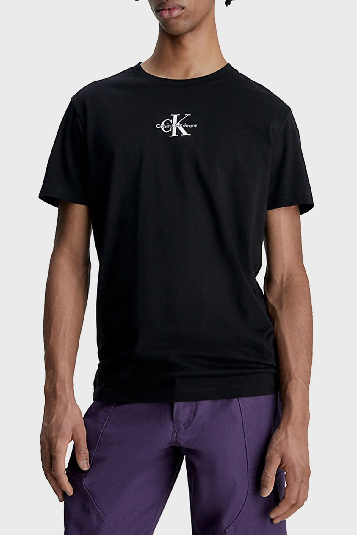 Calvin Klein Logolu Bisiklet Yaka % 100 Pamuk Regular Fit J30J323483BEH Erkek T Shirt J30J323483 BEH SİYAH - 1