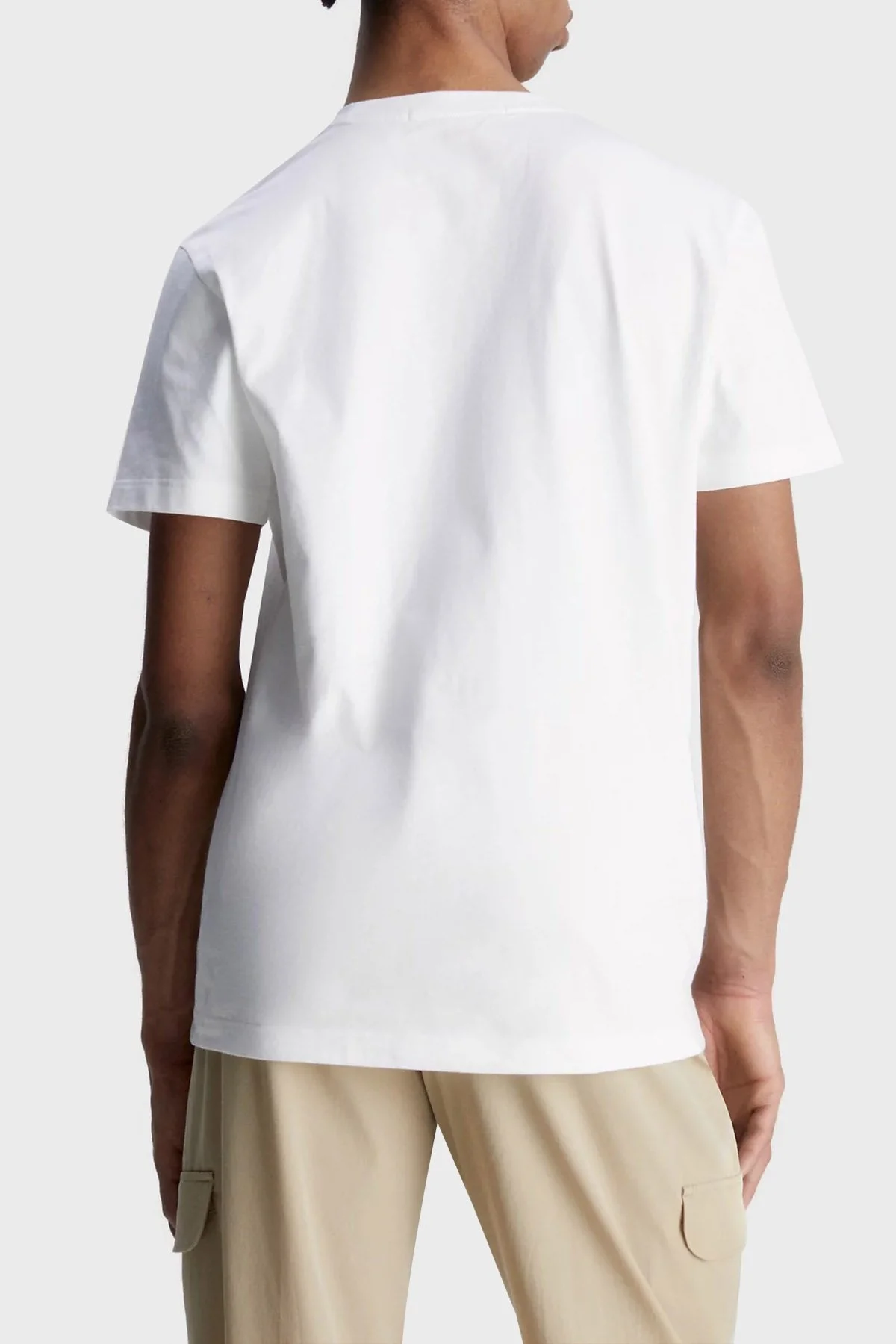 Calvin Klein Logolu Bisiklet Yaka % 100 Pamuk Regular Fit J30J323483YAF Erkek T Shirt J30J323483 YAF BEYAZ - 2