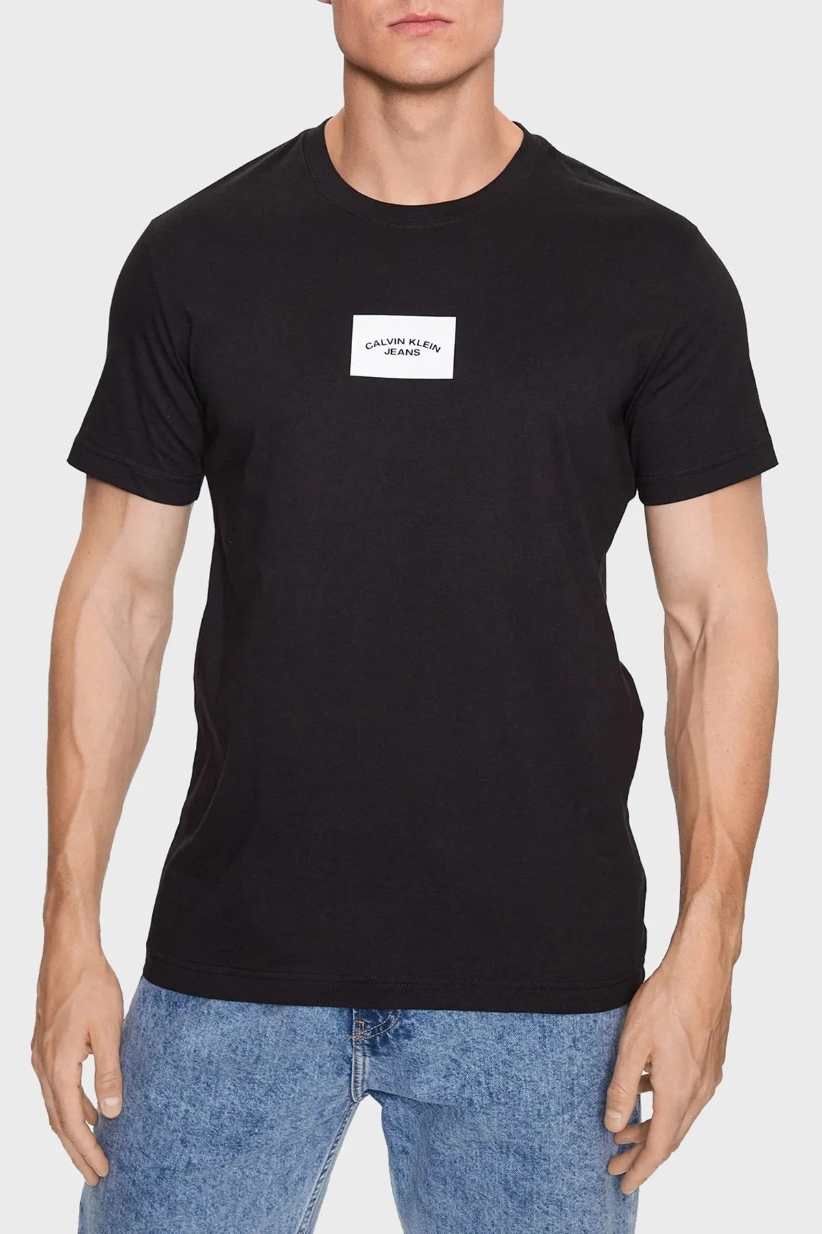 Calvin Klein Logolu Bisiklet Yaka % 100 Pamuk Regular Fit J30J323523BEH Erkek T Shirt J30J323523 BEH SİYAH - 1