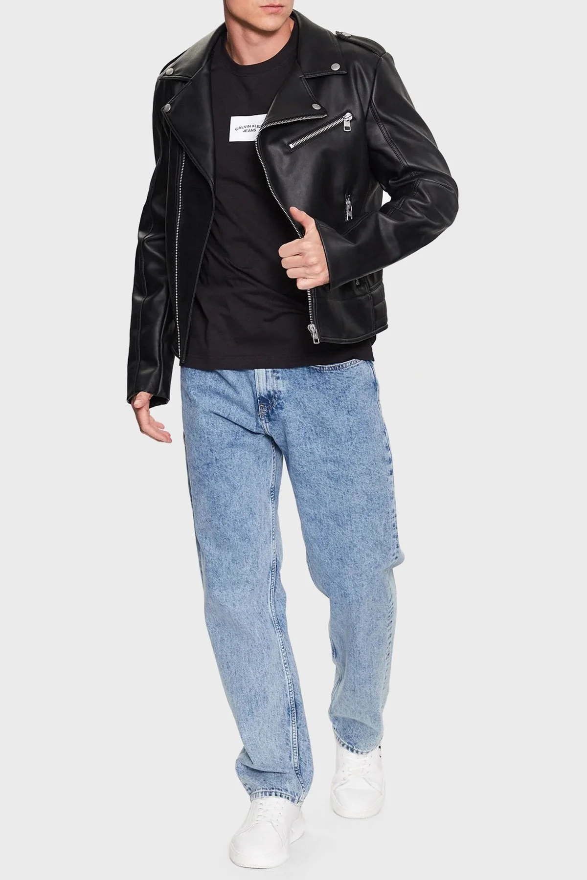 Calvin Klein Logolu Bisiklet Yaka % 100 Pamuk Regular Fit J30J323523BEH Erkek T Shirt J30J323523 BEH SİYAH - 3