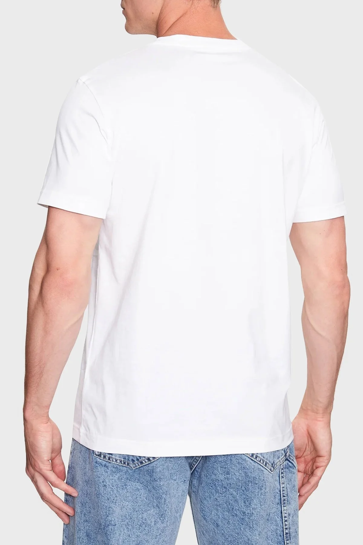 Calvin Klein Logolu Bisiklet Yaka % 100 Pamuk Regular Fit J30J323523YAF Erkek T Shirt J30J323523 YAF BEYAZ - 2