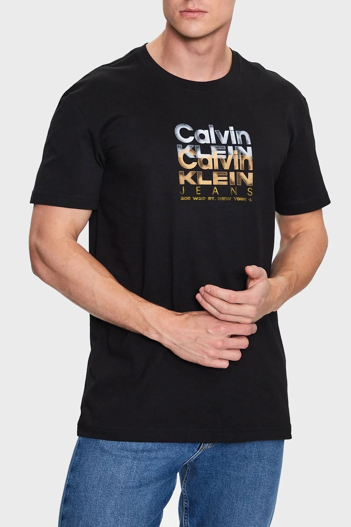 Calvin Klein Logolu Bisiklet Yaka % 100 Pamuk Regular Fit J30J324208BEH Erkek T Shirt J30J324208 BEH SİYAH - 1