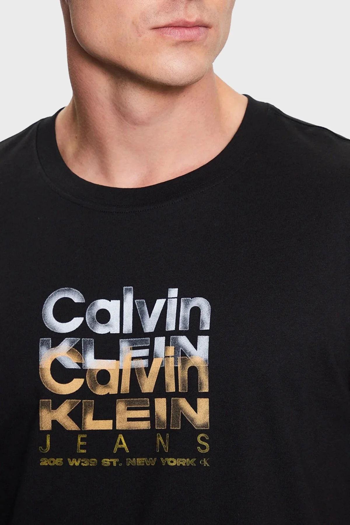 Calvin Klein Logolu Bisiklet Yaka % 100 Pamuk Regular Fit J30J324208BEH Erkek T Shirt J30J324208 BEH SİYAH - 4