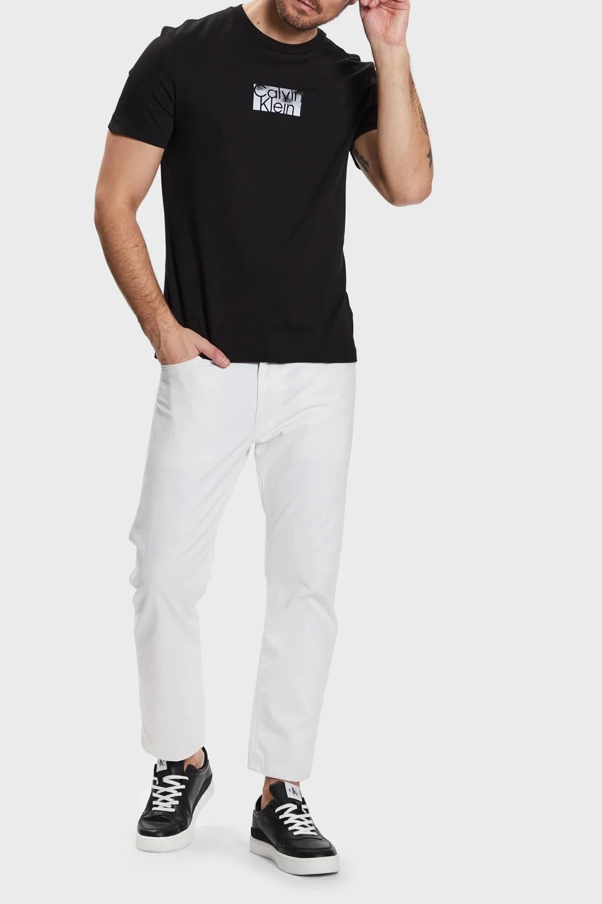 Calvin Klein Logolu Bisiklet Yaka % 100 Pamuk Regular Fit K10K111119BEH Erkek T Shirt K10K111119 BEH SİYAH - 2