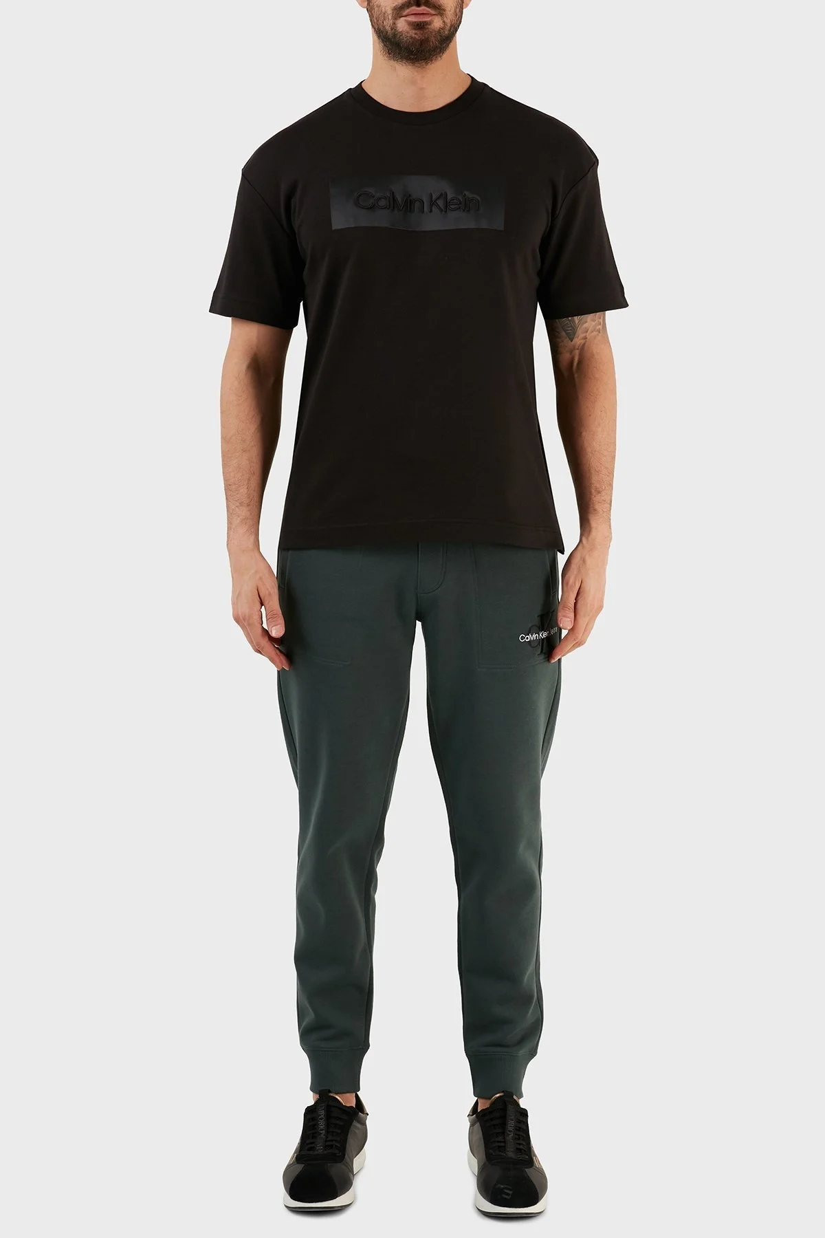 Calvin Klein Logolu Bisiklet Yaka % 100 Pamuk Relaxed Fit Erkek T Shirt K10K110798 BEH SİYAH - 4