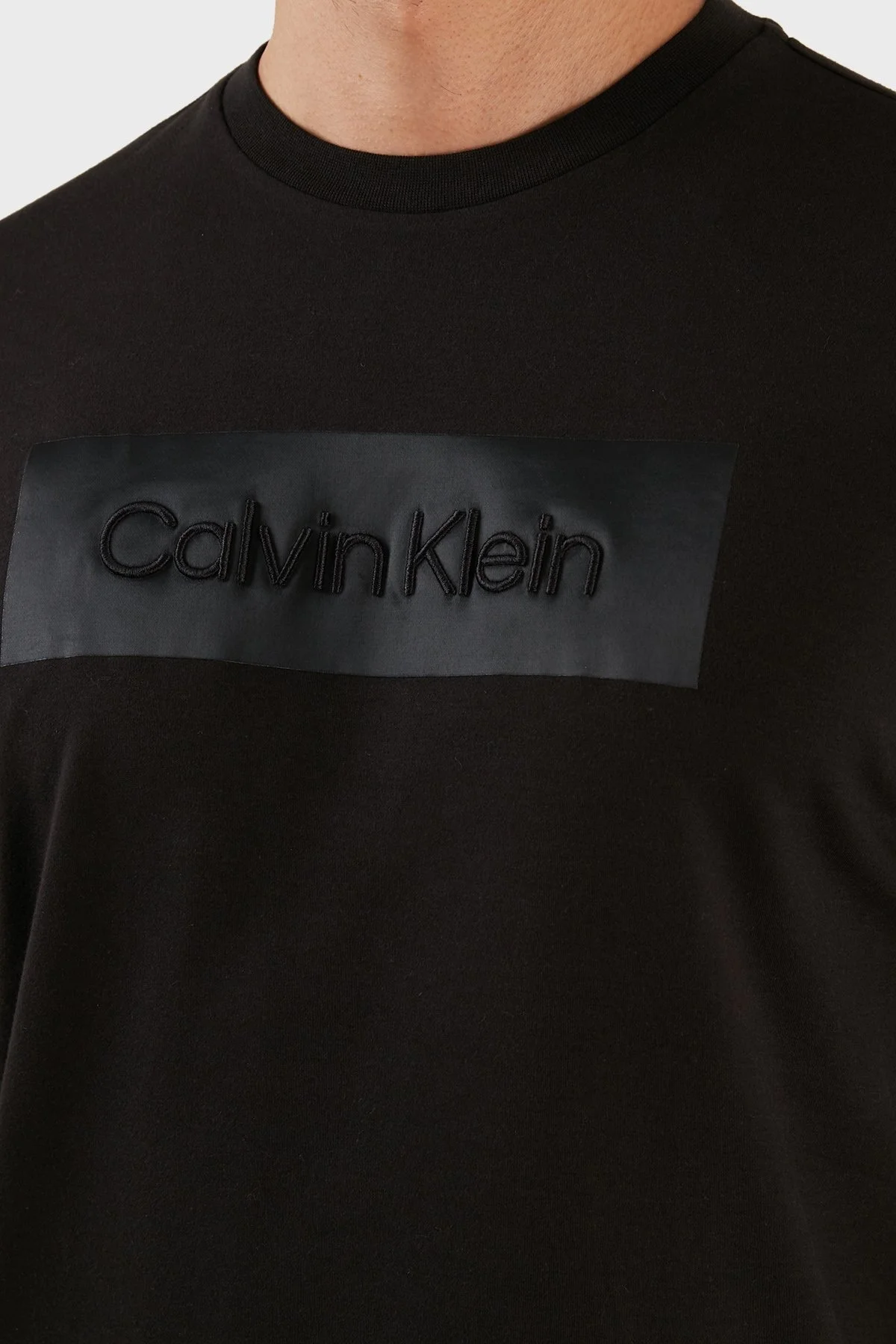 Calvin Klein Logolu Bisiklet Yaka % 100 Pamuk Relaxed Fit Erkek T Shirt K10K110798 BEH SİYAH - 6