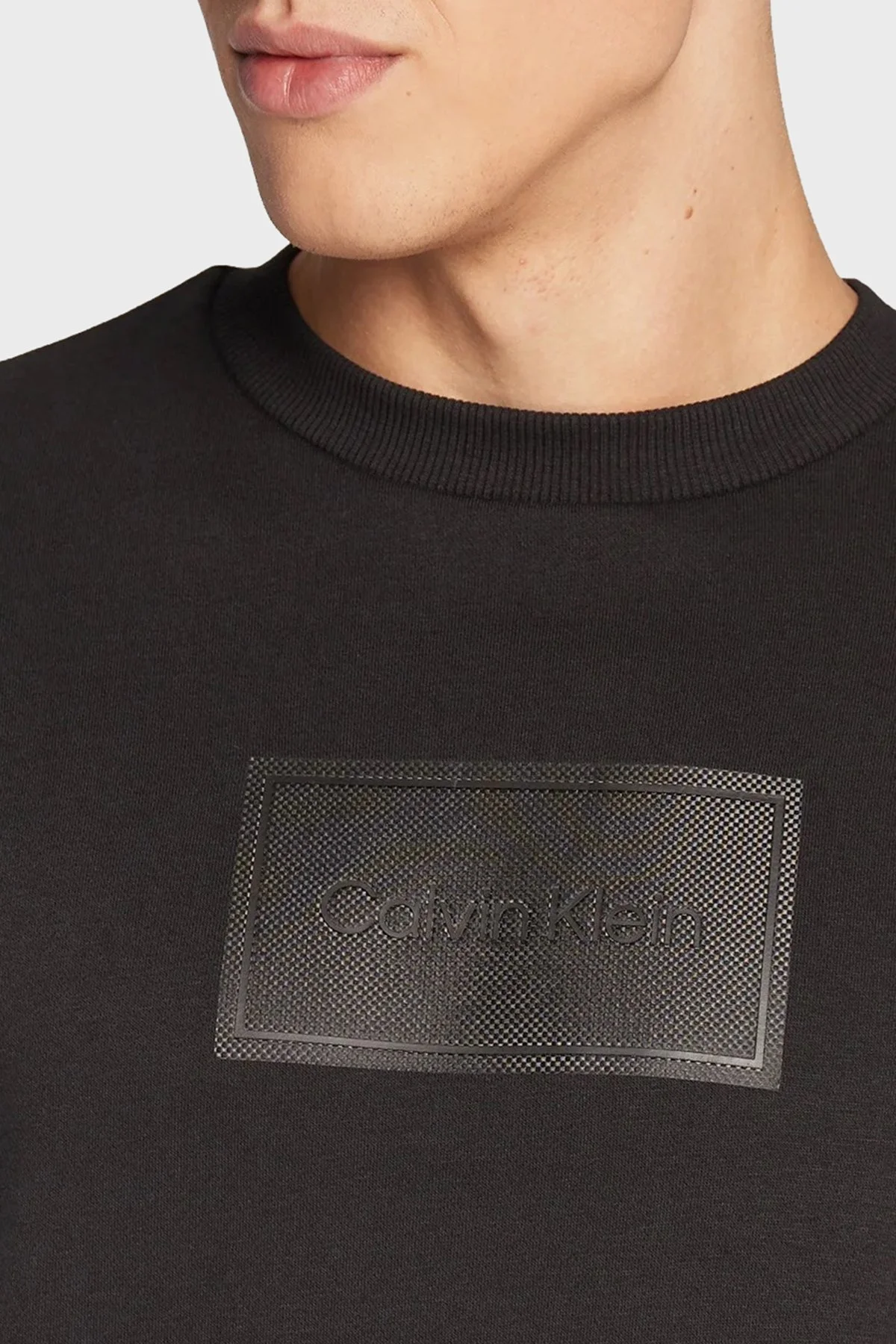 Calvin Klein Logolu Bisiklet Yaka Organik Pamuklu Relaxed Fit Erkek Sweat K10K110083 BEH SİYAH - 4