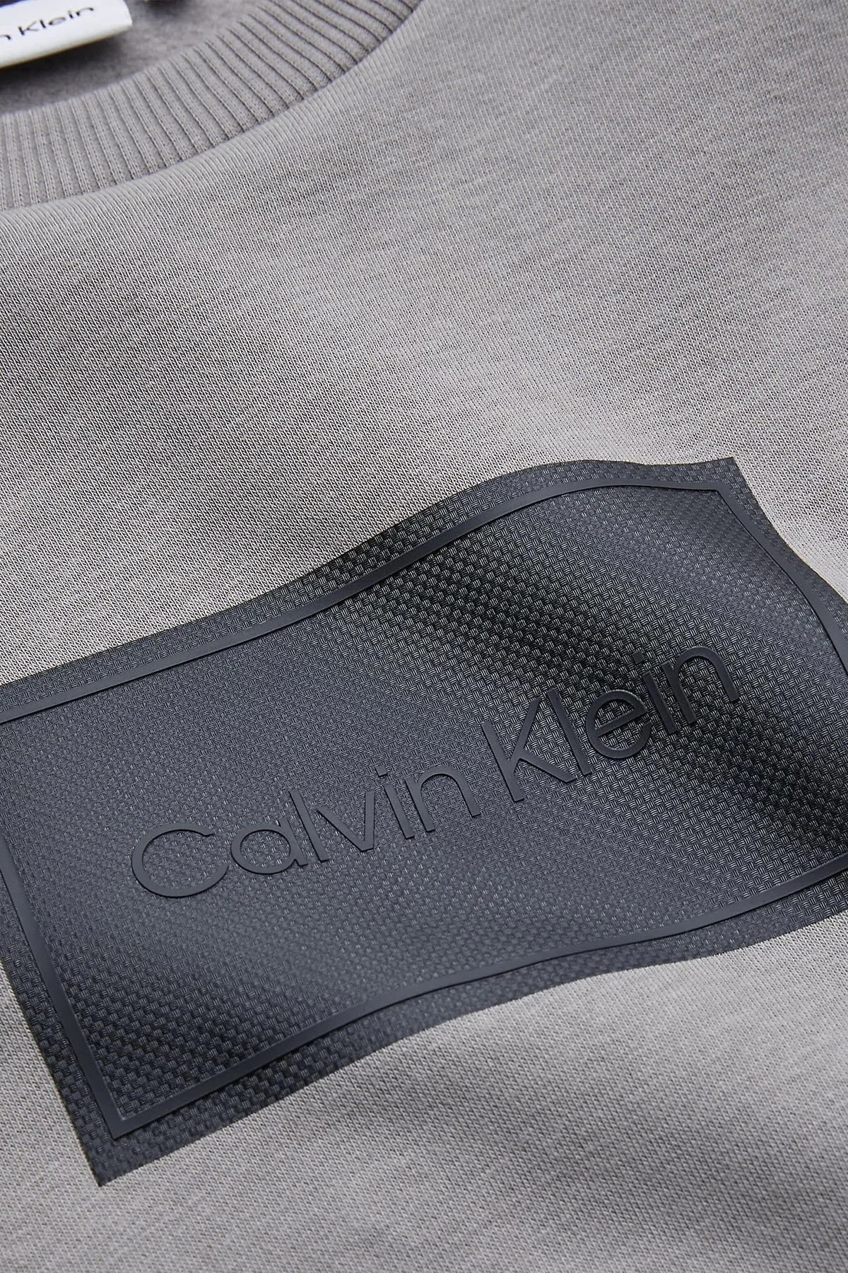 Calvin Klein Logolu Bisiklet Yaka Organik Pamuklu Relaxed Fit Erkek Sweat K10K110083 PQ6 GRİ - 5
