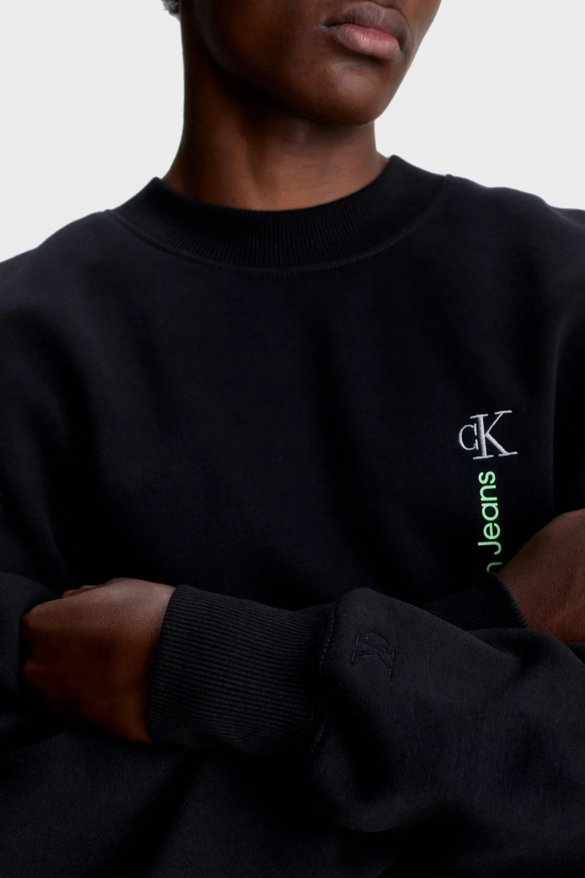 Calvin Klein Logolu Bisiklet Yaka Oversize J30J324119BEH Erkek Sweat J30J324119 BEH SİYAH - 3