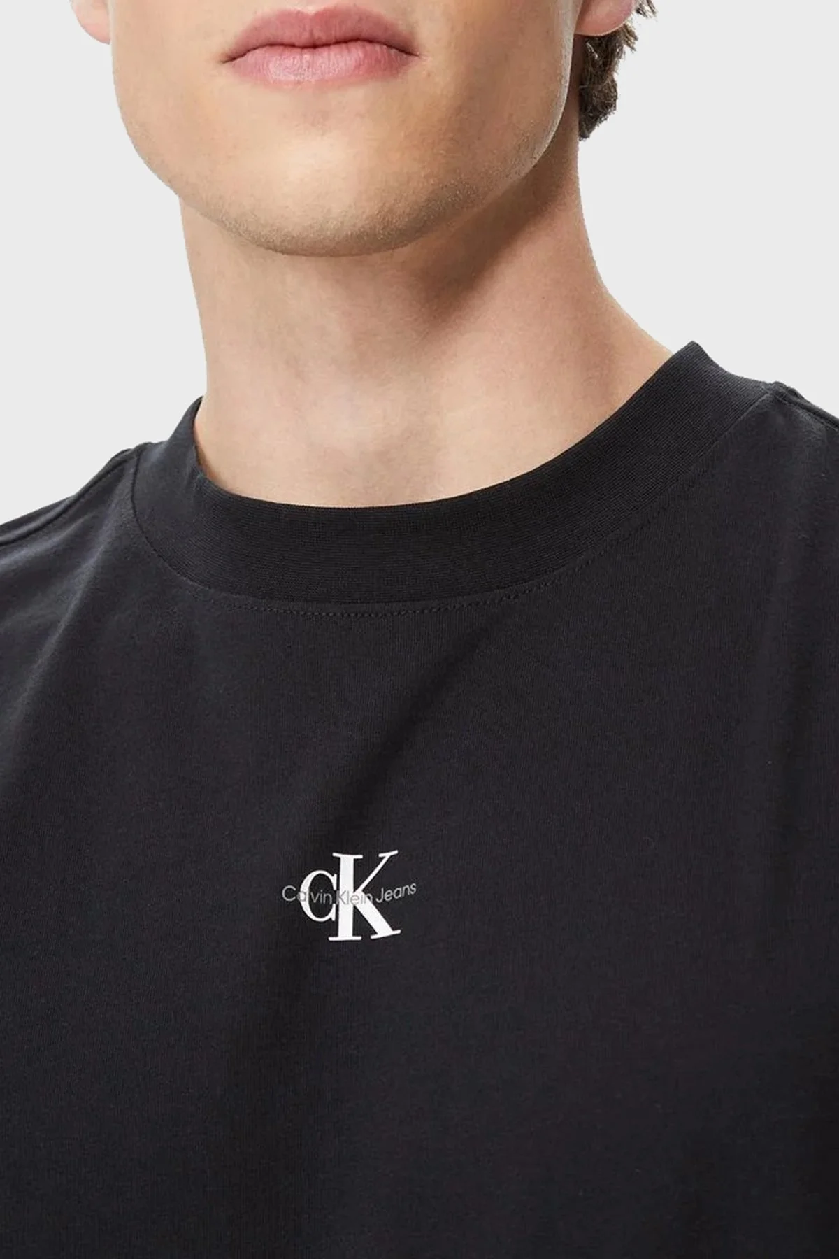 Calvin Klein Logolu Bisiklet Yaka Pamuklu J30J322849BEH Erkek T Shirt J30J322849 BEH SİYAH - 4