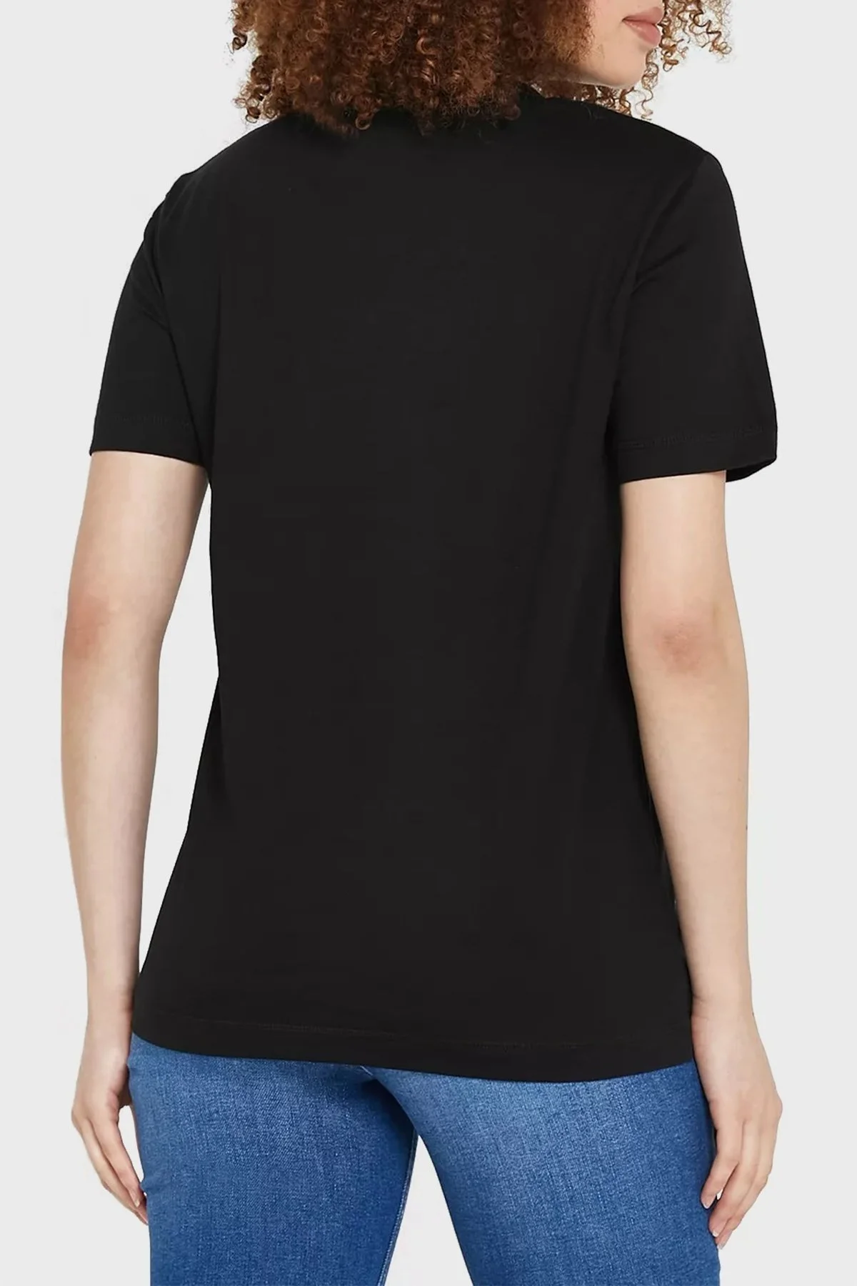 Calvin Klein Logolu Bisiklet Yaka Pamuklu Regular Fit J20J220284BEH Bayan T Shirt J20J220284 BEH SİYAH - 2