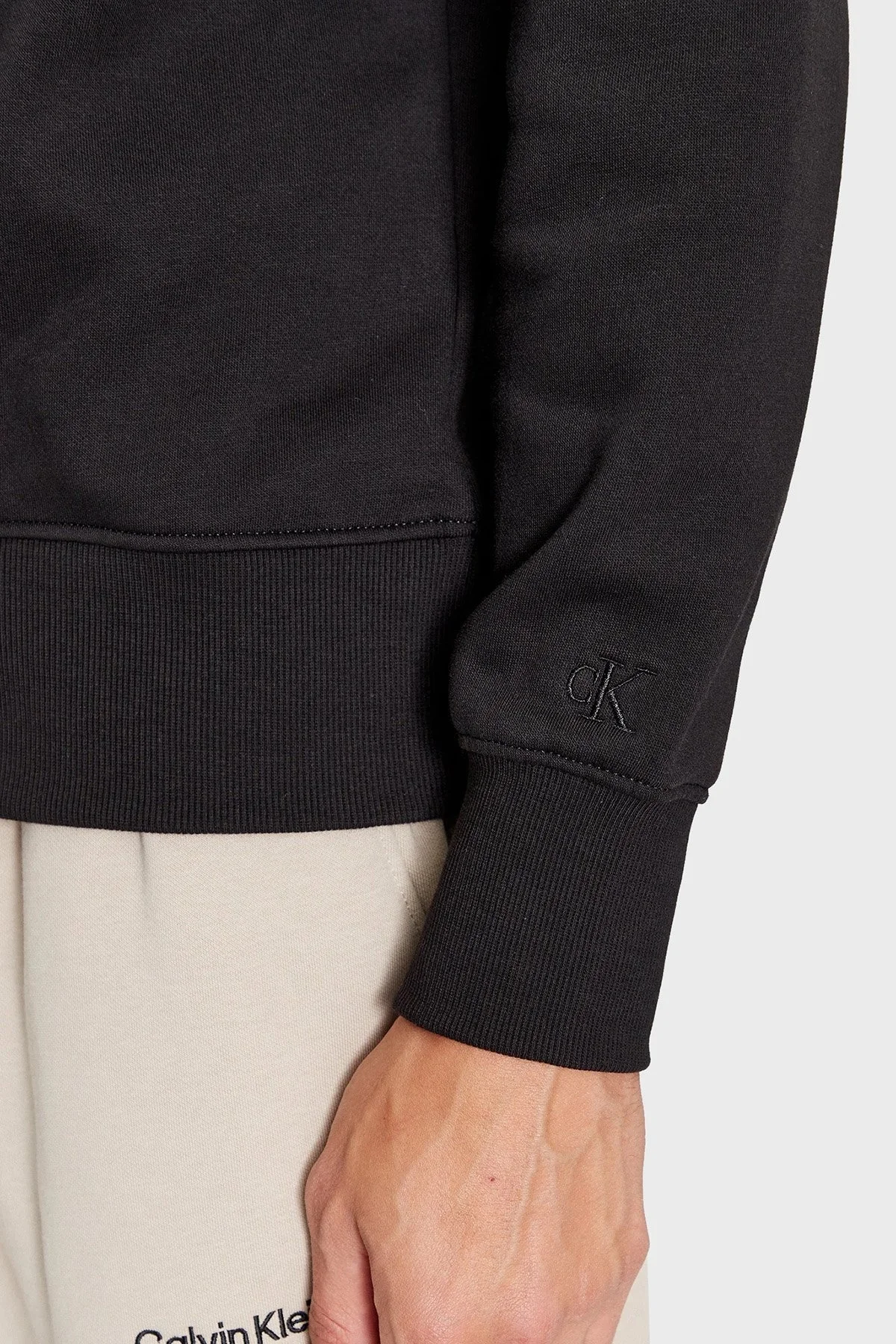 Calvin Klein Logolu Bisiklet Yaka Pamuklu Regular Fit J30J324092BEH Erkek Sweat J30J324092 BEH SİYAH - 4