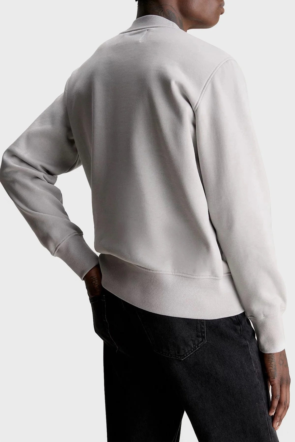 Calvin Klein Logolu Bisiklet Yaka Pamuklu Regular Fit J30J324092PEE Erkek Sweat J30J324092 PEE GRİ - 2
