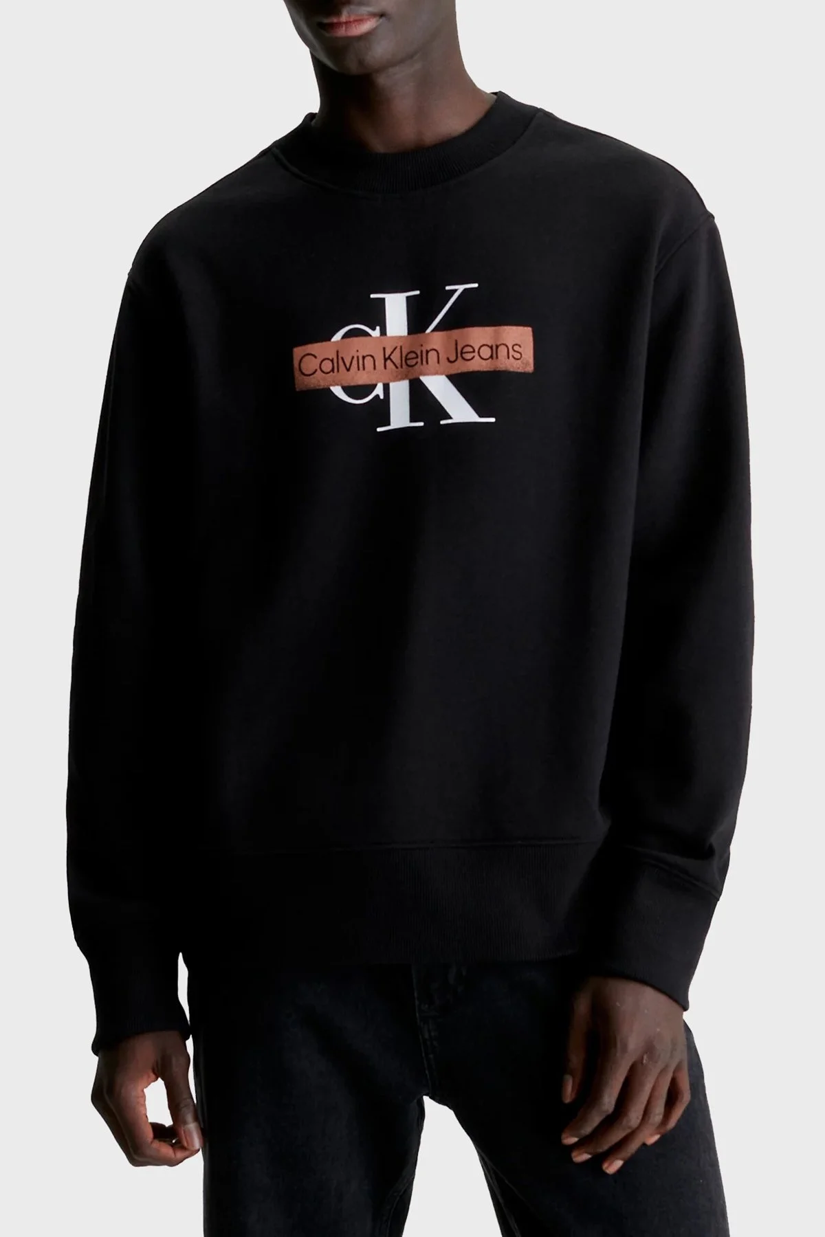 Calvin Klein Logolu Bisiklet Yaka Pamuklu Regular Fit J30J324113BEH Erkek Sweat J30J324113 BEH SİYAH - 1