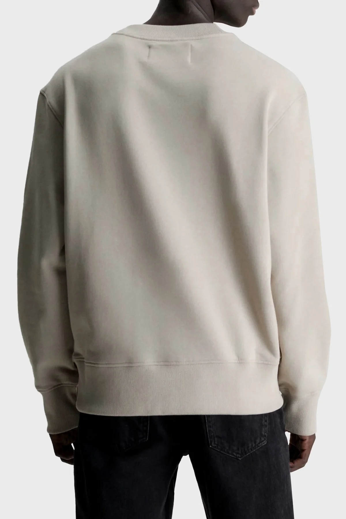 Calvin Klein Logolu Bisiklet Yaka Pamuklu Regular Fit J30J324113PED Erkek Sweat J30J324113 PED BEJ - 2
