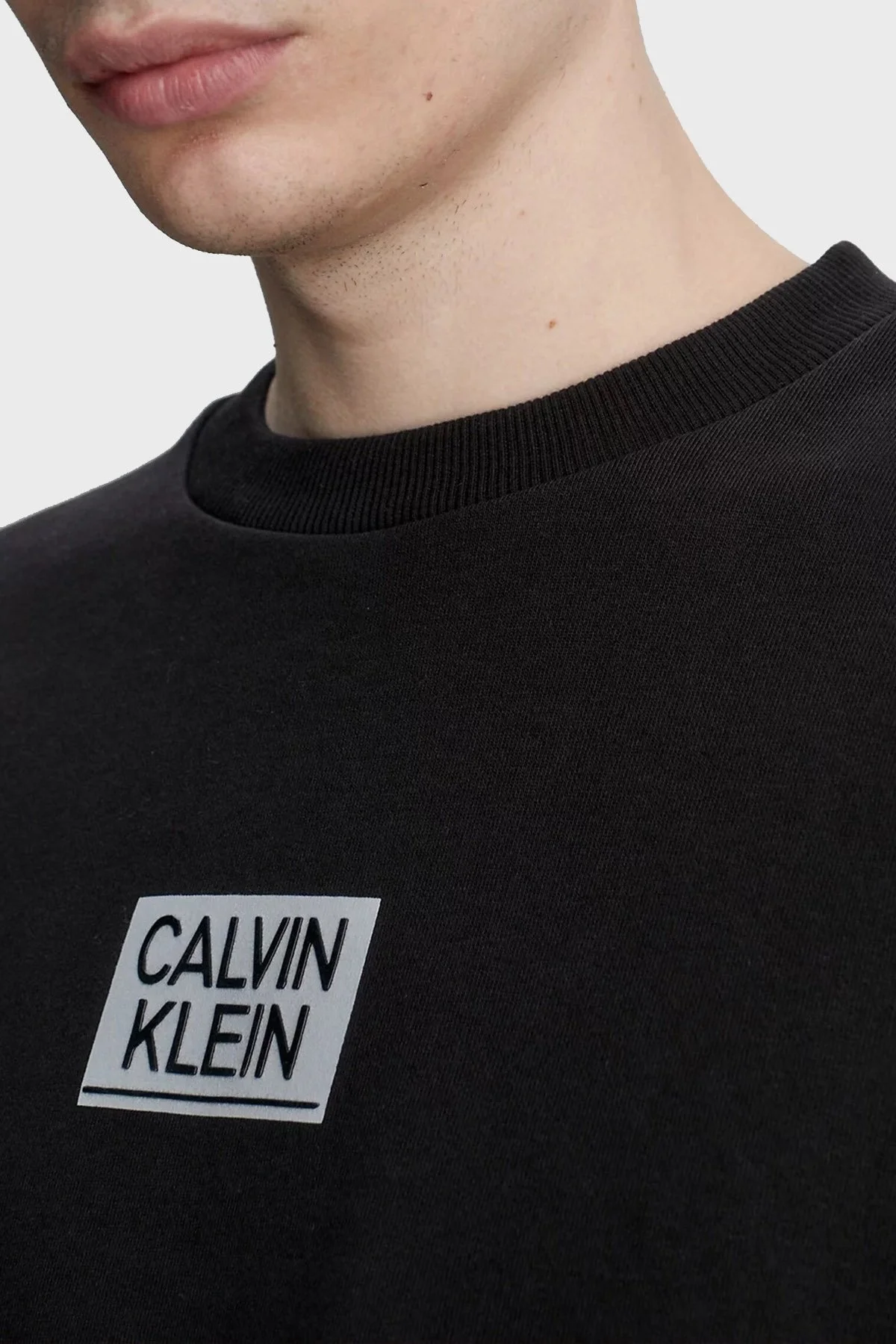 Calvin Klein Logolu Bisiklet Yaka Pamuklu Regular Fit K10K111525BEH Erkek Sweat K10K111525 BEH SİYAH - 3