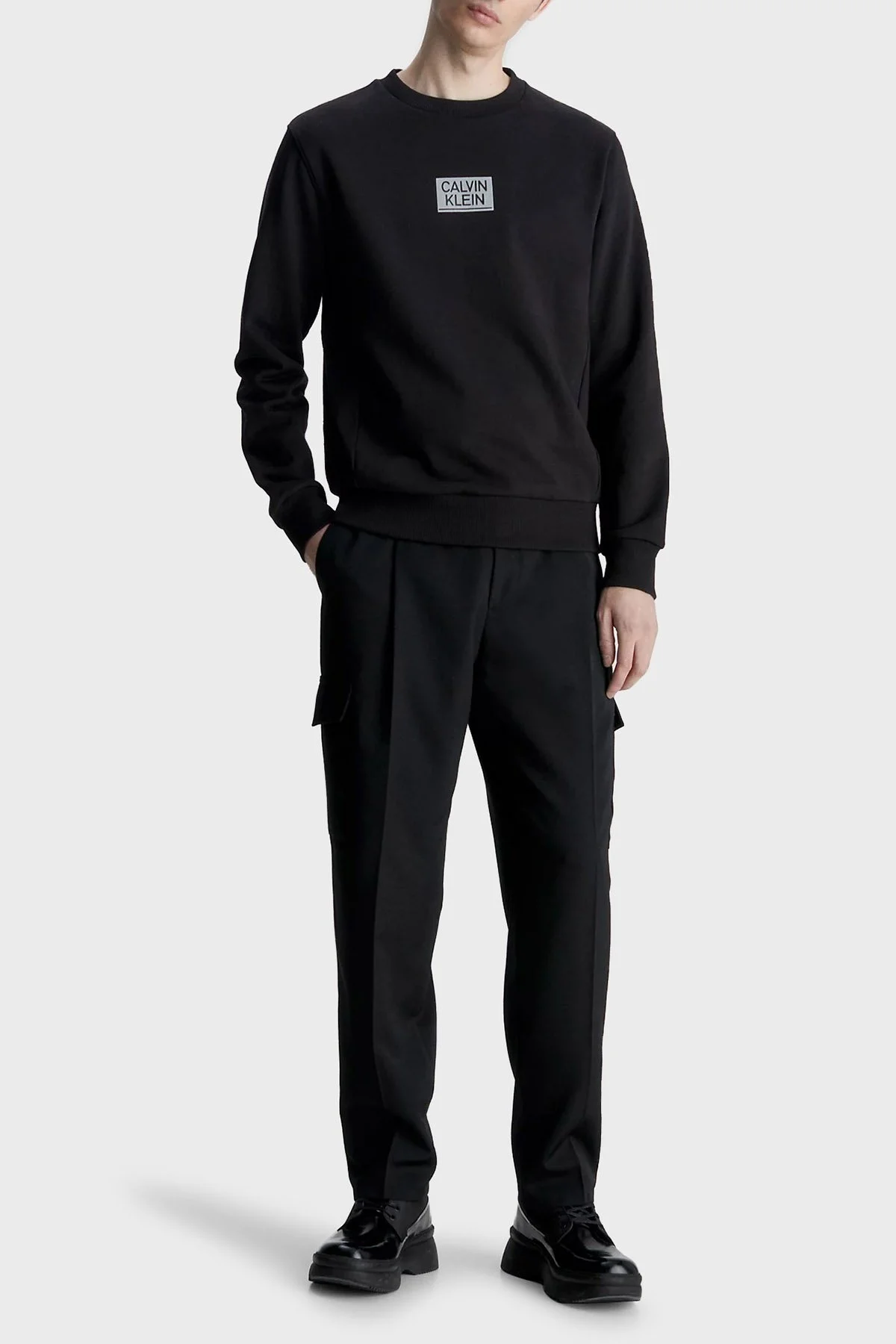 Calvin Klein Logolu Bisiklet Yaka Pamuklu Regular Fit K10K111525BEH Erkek Sweat K10K111525 BEH SİYAH - 4