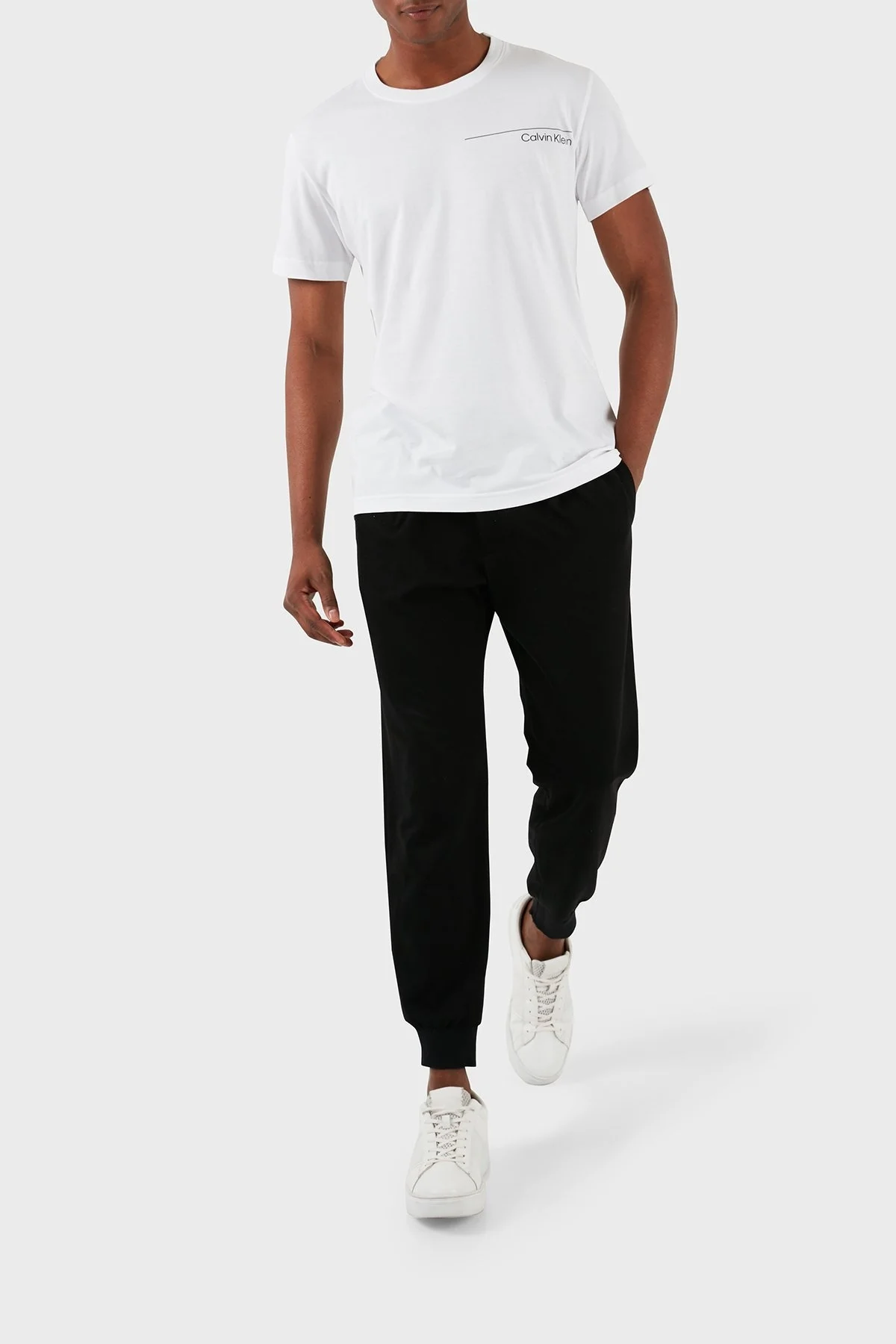 Calvin Klein Logolu Bisiklet Yaka Pamuklu Regular Fit KM0KM00964YCD Erkek T Shirt KM0KM00964 YCD BEYAZ - 4