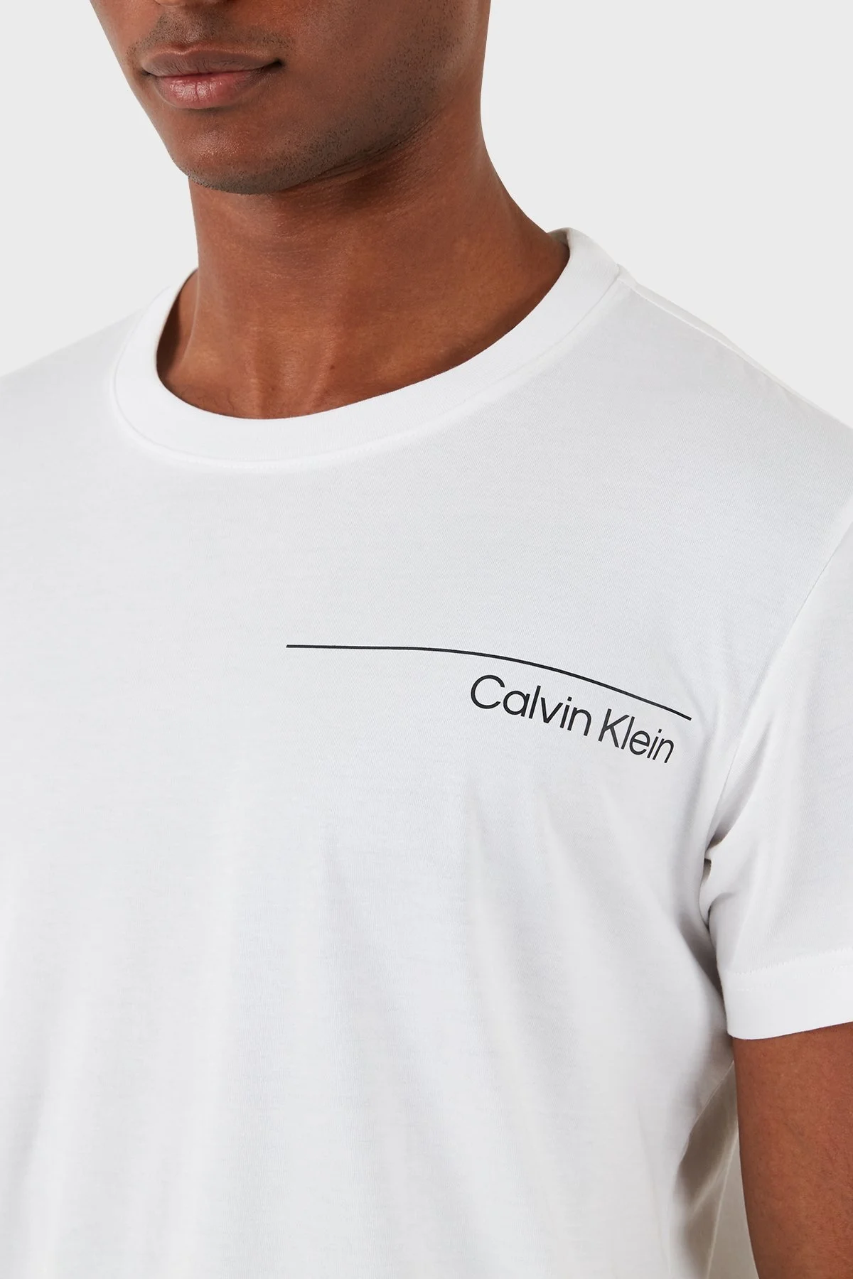 Calvin Klein Logolu Bisiklet Yaka Pamuklu Regular Fit KM0KM00964YCD Erkek T Shirt KM0KM00964 YCD BEYAZ - 6