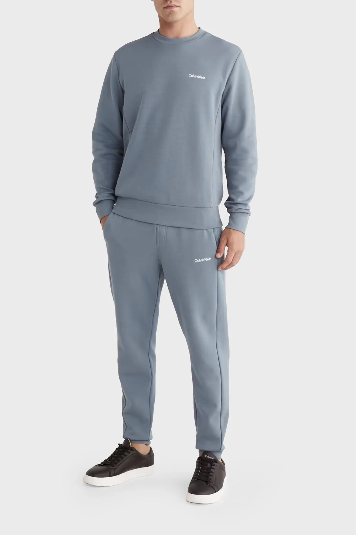 Calvin Klein Logolu Bisiklet Yaka Pamuklu Relaxed Fit Erkek Sweat K10K109926 POC GRİ - 3