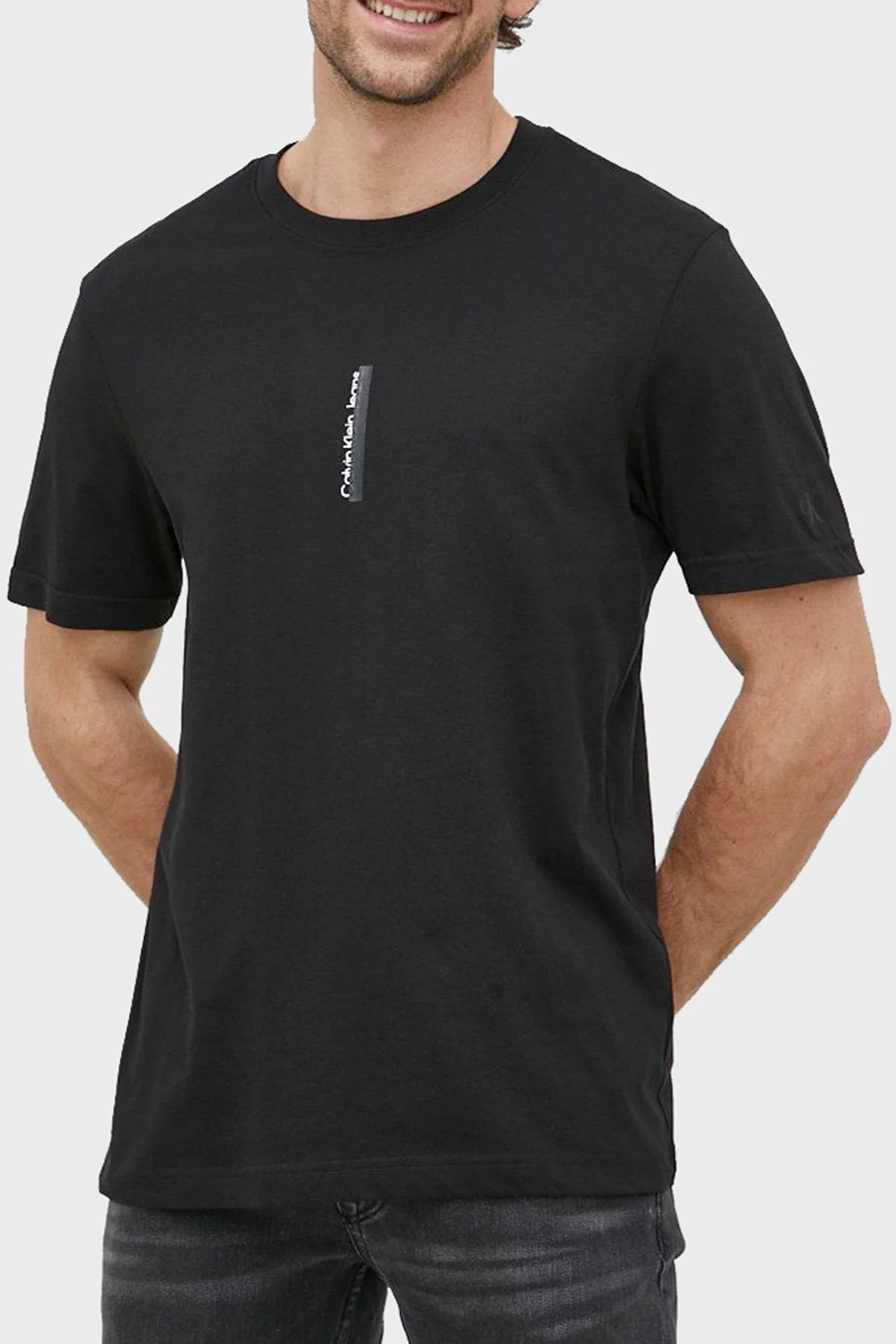 Calvin Klein Logolu Bisiklet Yaka Regular Fit % 100 Pamuk Erkek T Shirt J30J322558 BEH SİYAH - 1