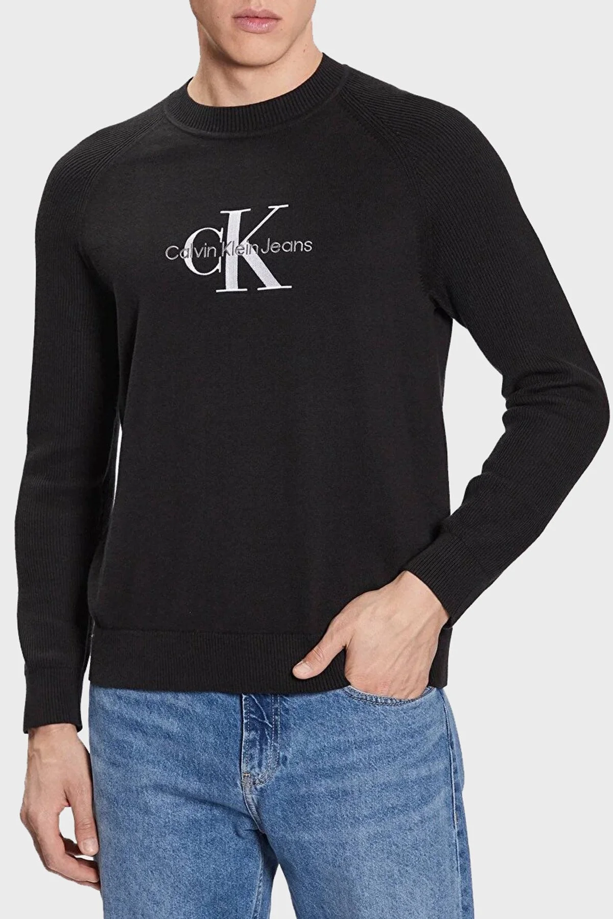Calvin Klein Pamuklu Regular Fit J30J323408BEH Erkek Kazak J30J323408 BEH SİYAH - 1