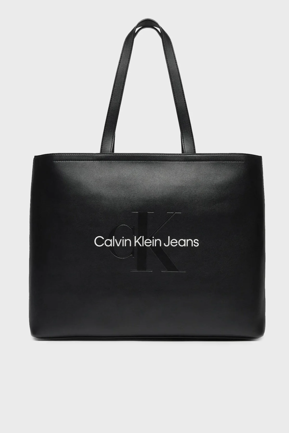 Calvin Klein Logolu Büyük K60K61222201R Bayan Çanta K60K612222 01R SİYAH - 1