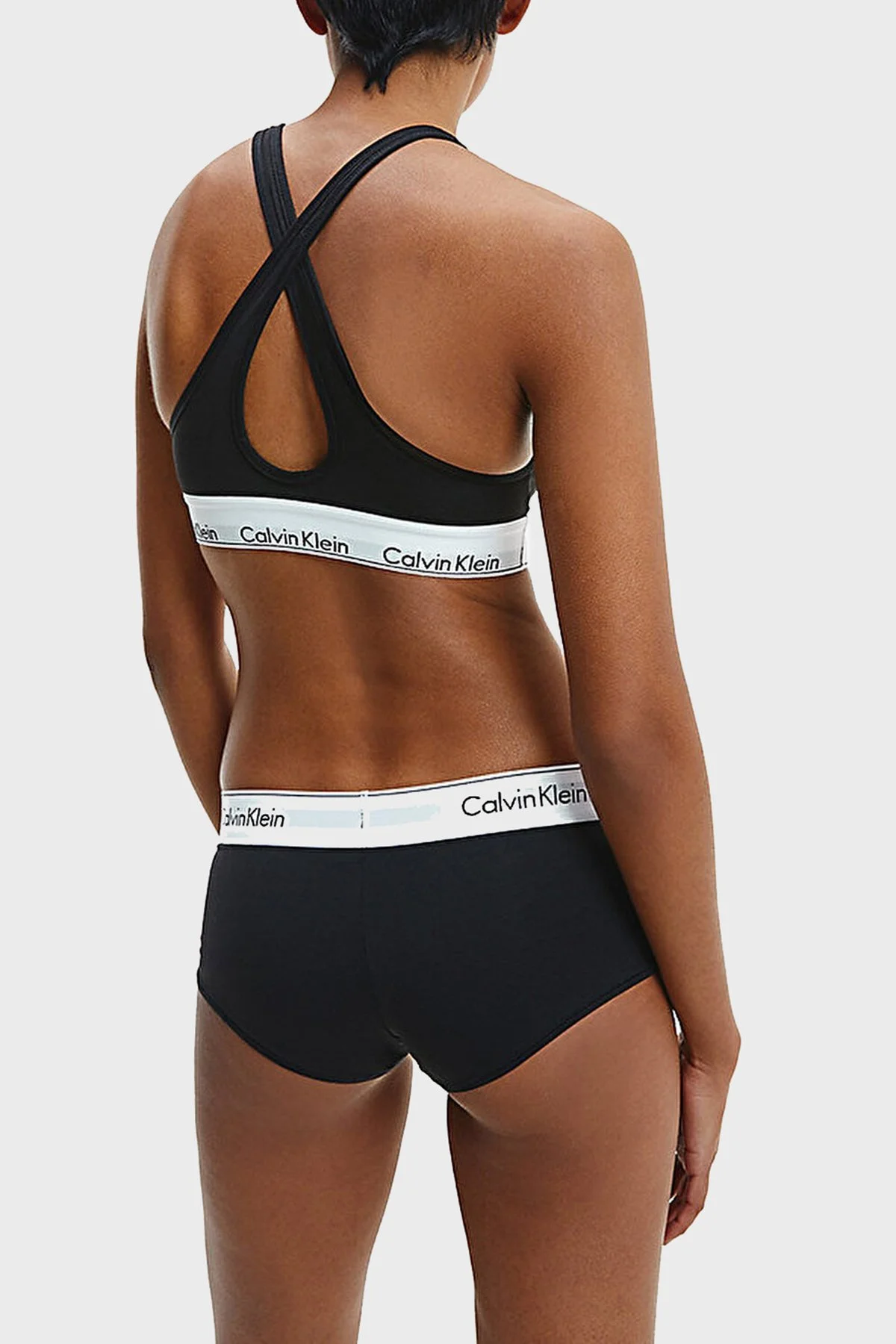 Calvin Klein Logolu Çapraz Sırt Detaylı Pamuklu Bralet 000QF1654E001 Kadın Sütyen 000QF1654E 001 SİYAH - 3