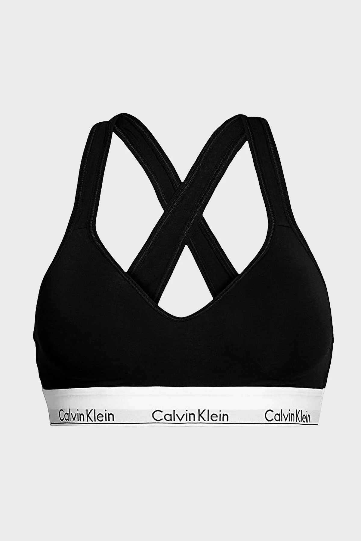 Calvin Klein Logolu Çapraz Sırt Detaylı Pamuklu Bralet 000QF1654E001 Kadın Sütyen 000QF1654E 001 SİYAH - 4