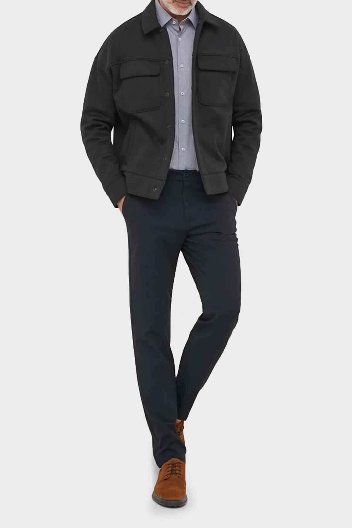 Calvin Klein Logolu Cepli Düşük Omuzlu Regular Fit J30J324443BEH Erkek Ceket J30J324443 BEH SİYAH - 3