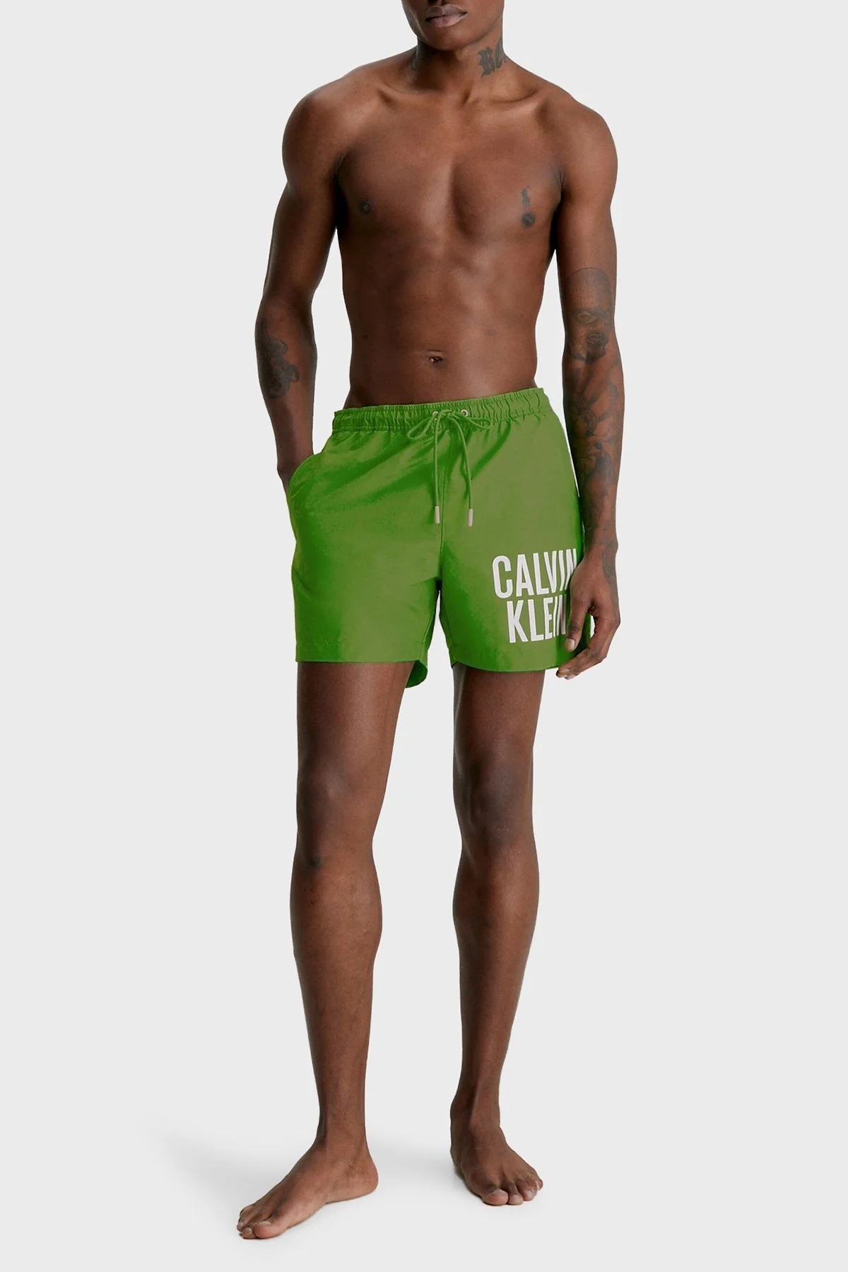 Calvin Klein Logolu Cepli KM0KM00794LXK Erkek Mayo Short KM0KM00794 LXK YEŞİL - 3