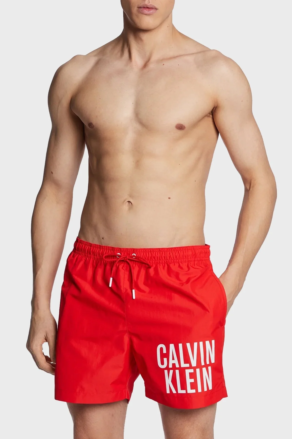 Calvin Klein Logolu Cepli KM0KM00794XNE Erkek Mayo Short KM0KM00794 XNE KIRMIZI - 1