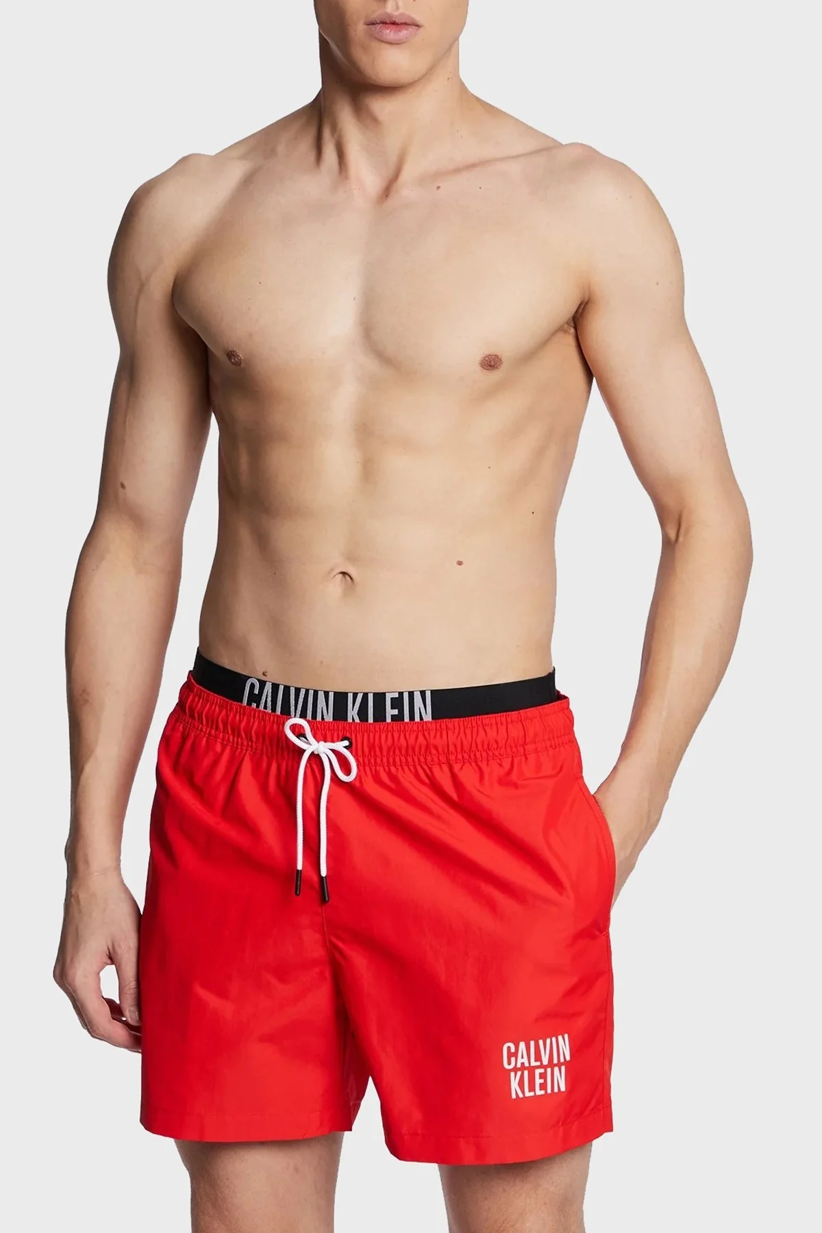 Calvin Klein Logolu Cepli KM0KM00798XNE Erkek Mayo Short KM0KM00798 XNE KIRMIZI - 1