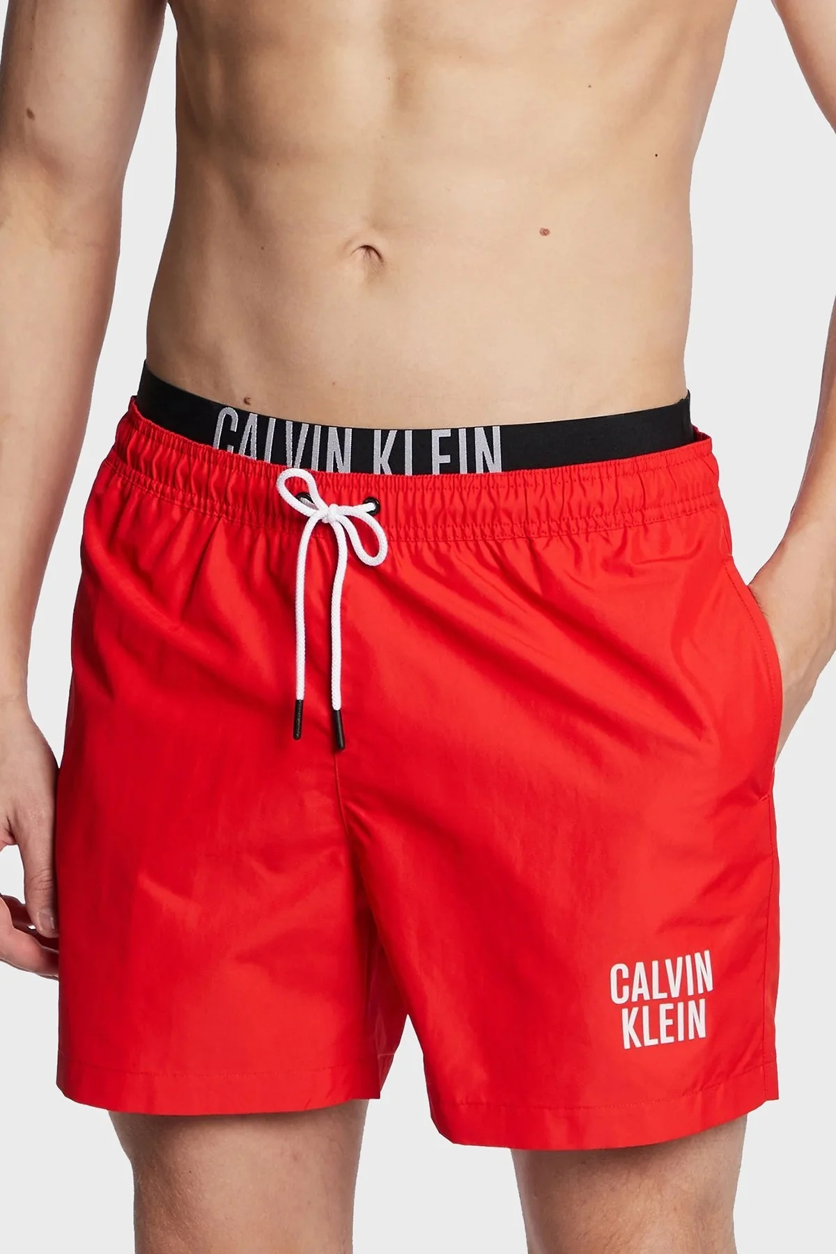 Calvin Klein Logolu Cepli KM0KM00798XNE Erkek Mayo Short KM0KM00798 XNE KIRMIZI - 2