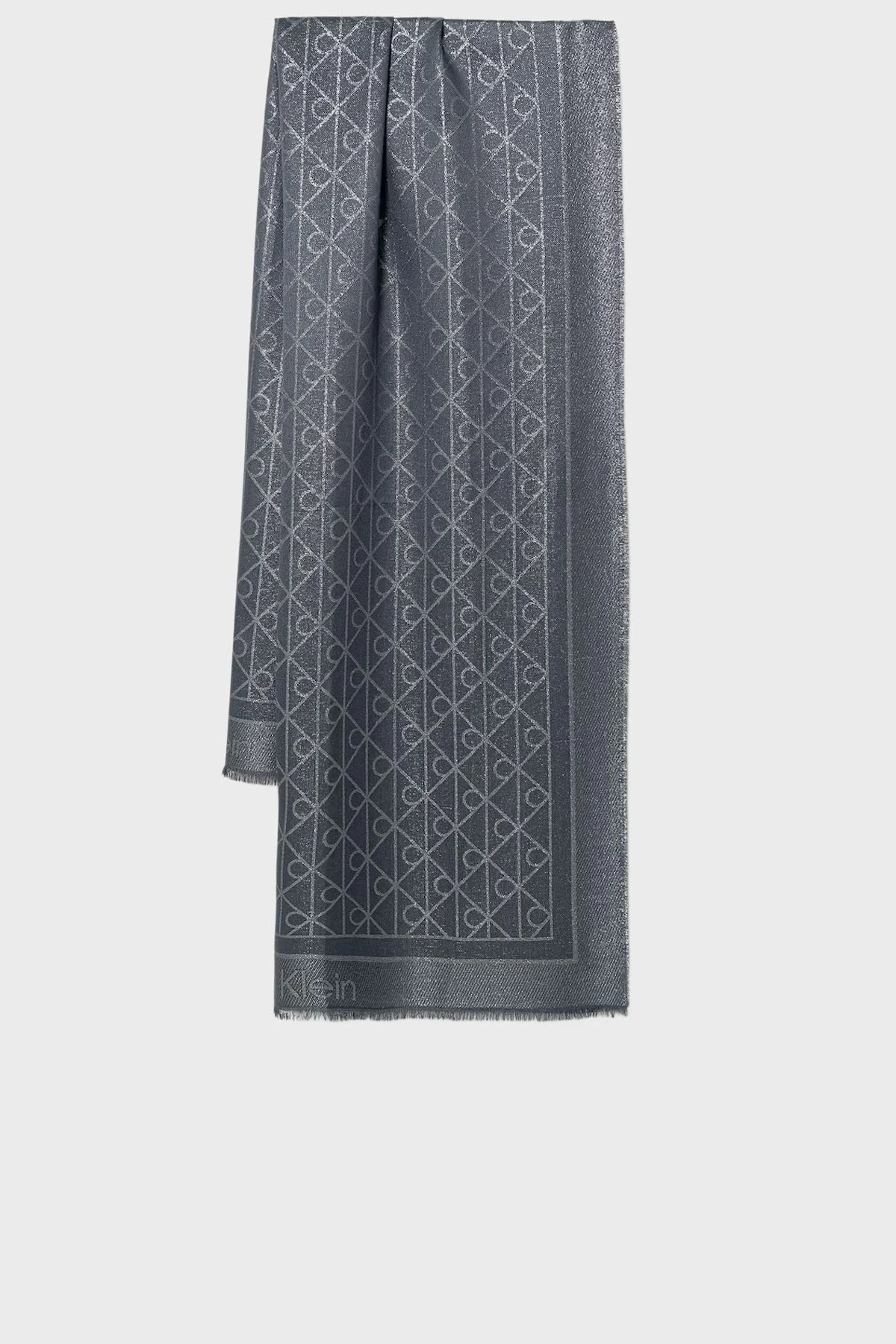 Calvin Klein Logolu Çift Taraflı 180 x 70 cm LV04F8062G11Z Bayan Şal LV04F8062G 11Z LACİVERT - 1