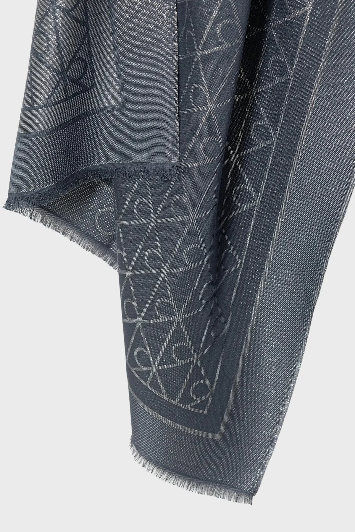 Calvin Klein Logolu Çift Taraflı 180 x 70 cm LV04F8062G11Z Bayan Şal LV04F8062G 11Z LACİVERT - 3