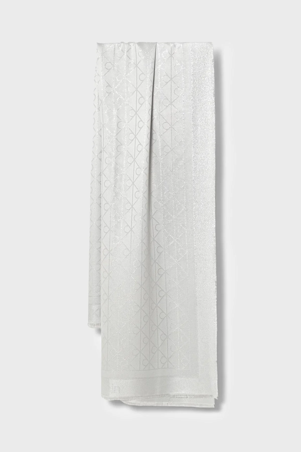 Calvin Klein Logolu Çift Taraflı 180 x 70 cm LV04F8062GQBV Kadın Şal LV04F8062G QBV GRİ - 1