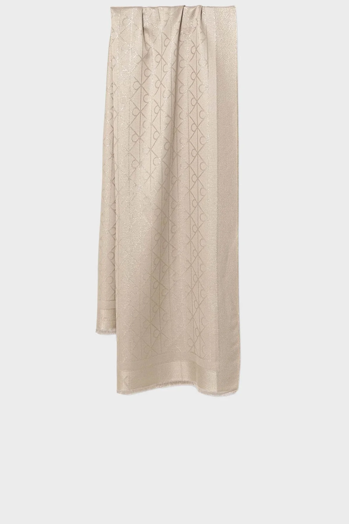 Calvin Klein Logolu Çift Taraflı 180 x 70 cm LV04F8062GRMU Bayan Şal LV04F8062G RMU TOPRAK - 1